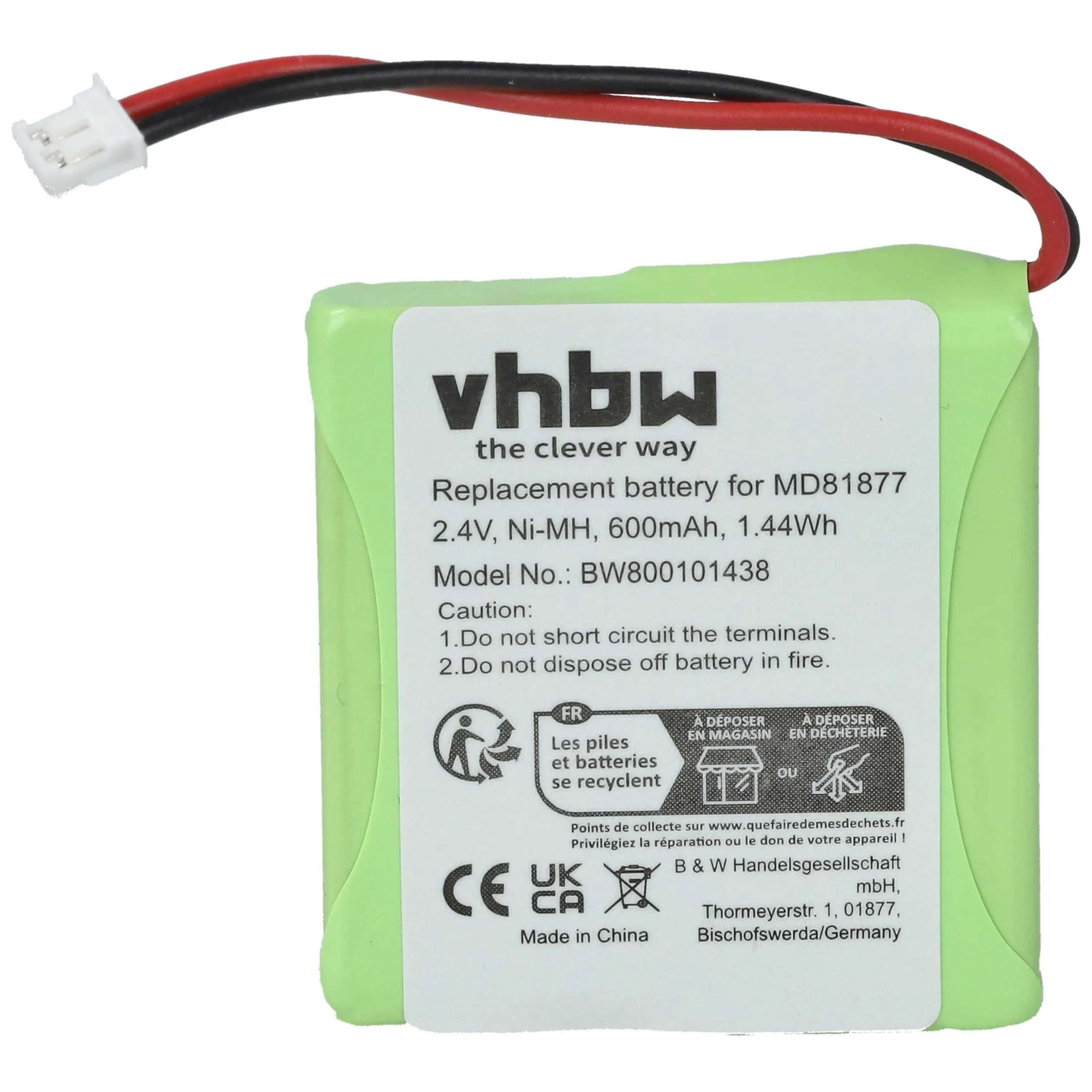 Akumulator Ni-MH 600mAh, 2,4 V do telefonu T-COM Sinus A201 i BT Verve, zastępuje modele 5M702BMX / GP0827 / GP0845