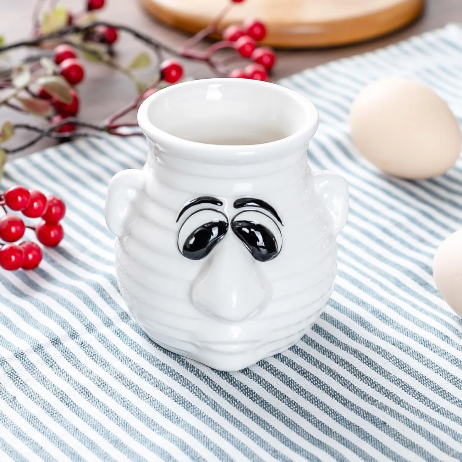 LATRAT Separator do jajek – zabawny nos, łatwa obsługa, trwała ceramika, ceramiczny separator żółtka i bieli, przenośne urządzenie kuchenne, narzędzie do pieczenia