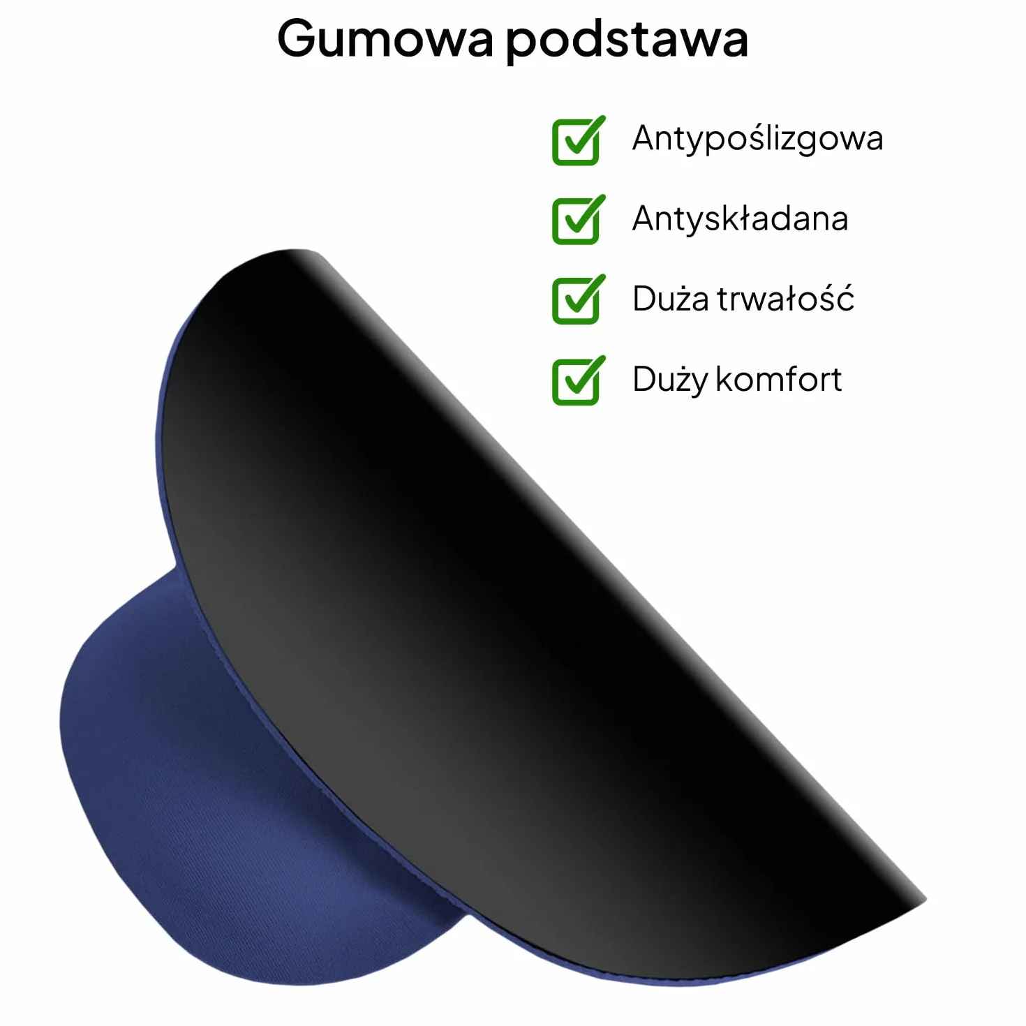 OcioDual Podkładka pod mysz z podpórką pod nadgarstek, ergonomiczna, z żelowym podparciem, ciemnoniebieska, miękka tkanina z antypoślizgową gumową podstawą, ulga w bólu, pianka z pamięcią kształtu