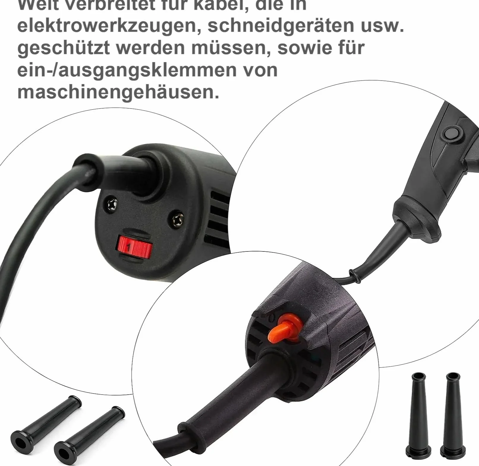 10 sztuk gumowa tulejka kablowa ochrona przed zginaniem kabla osłona przewodu, osłona na przewody łódź łagodzenie naprężeń tulejka kablowa dla szlifierek kątowych elektronarzędzi wiertarki