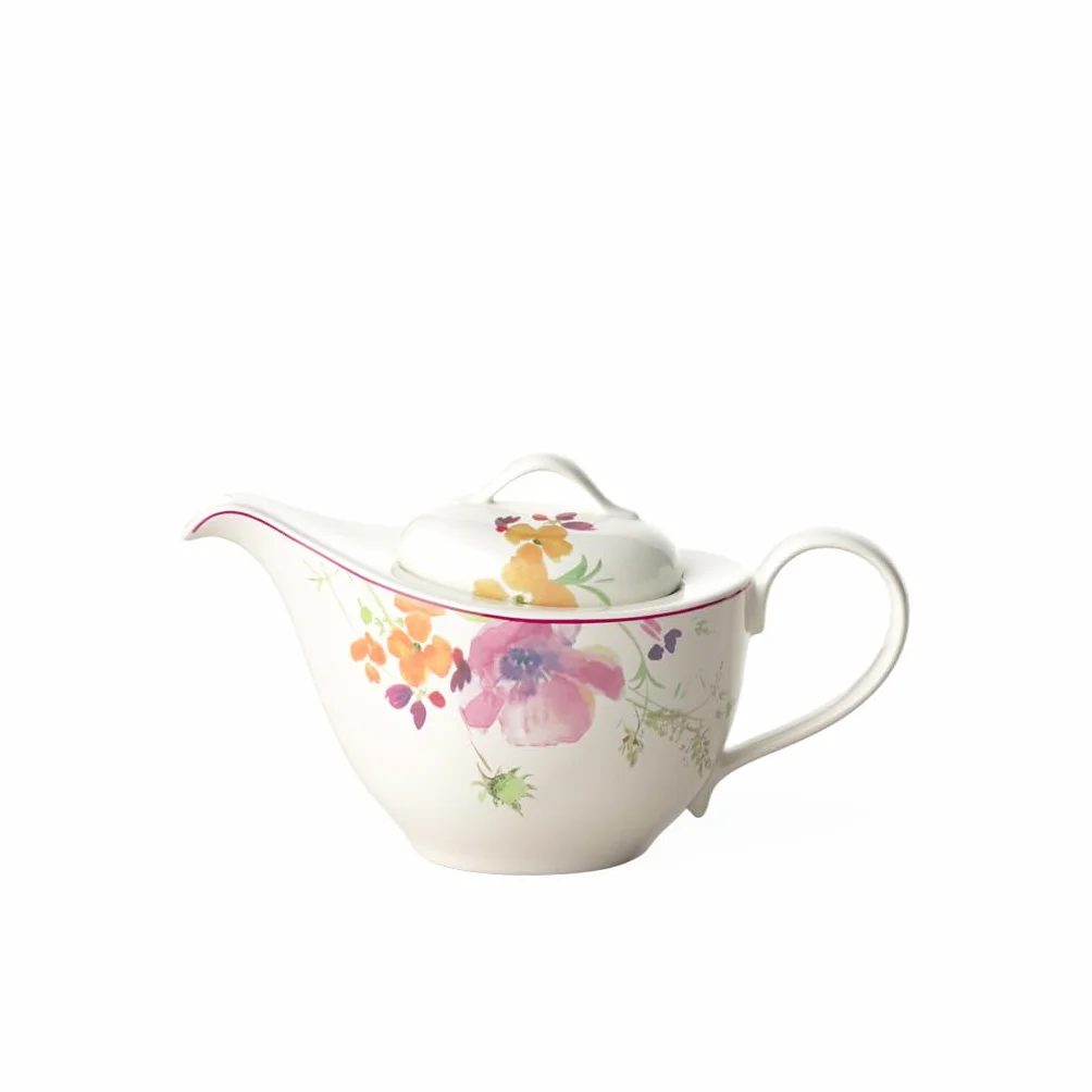 Villeroy & Boch - Mariefleur dzbanek do herbaty i kawy, 620 ml, kolorowy, nadaje się do mycia w zmywarce i kuchenki mikrofalowej, z pokrywką, porcelanowy naczynie