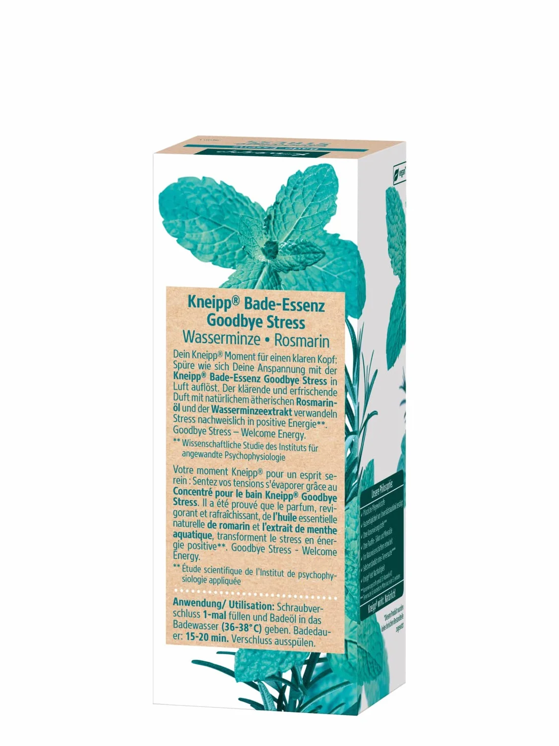 Kneipp Goodbye Stress Olejek do kąpieli z olejkami eterycznymi z rozmarynu i mięty wodnej dla mniejszego stresu i pozytywnej energii Odświeżający zapach 100 ml