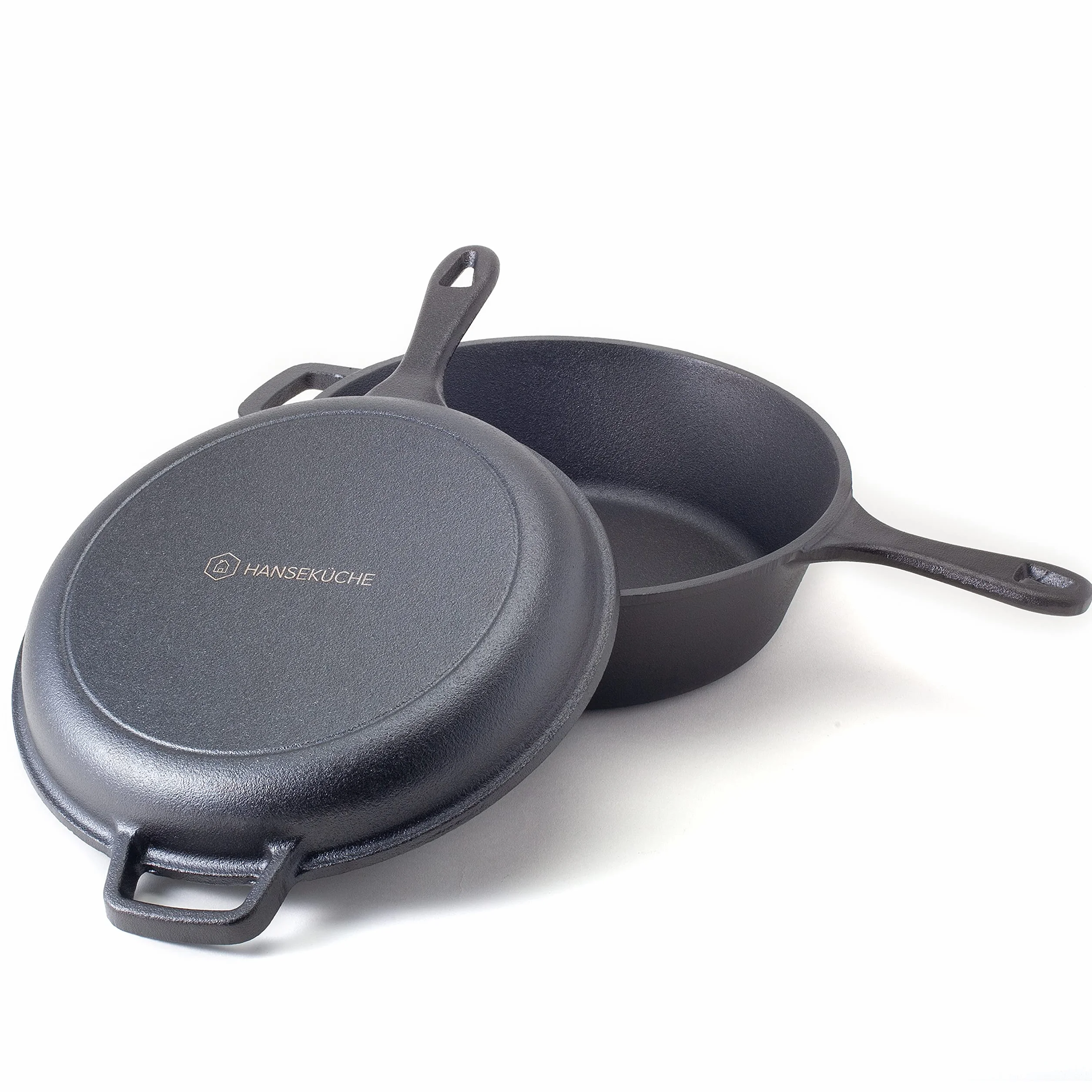 Hanseküche Rondel żeliwny 2 w 1 Ø 26 cm garnek z patelnią