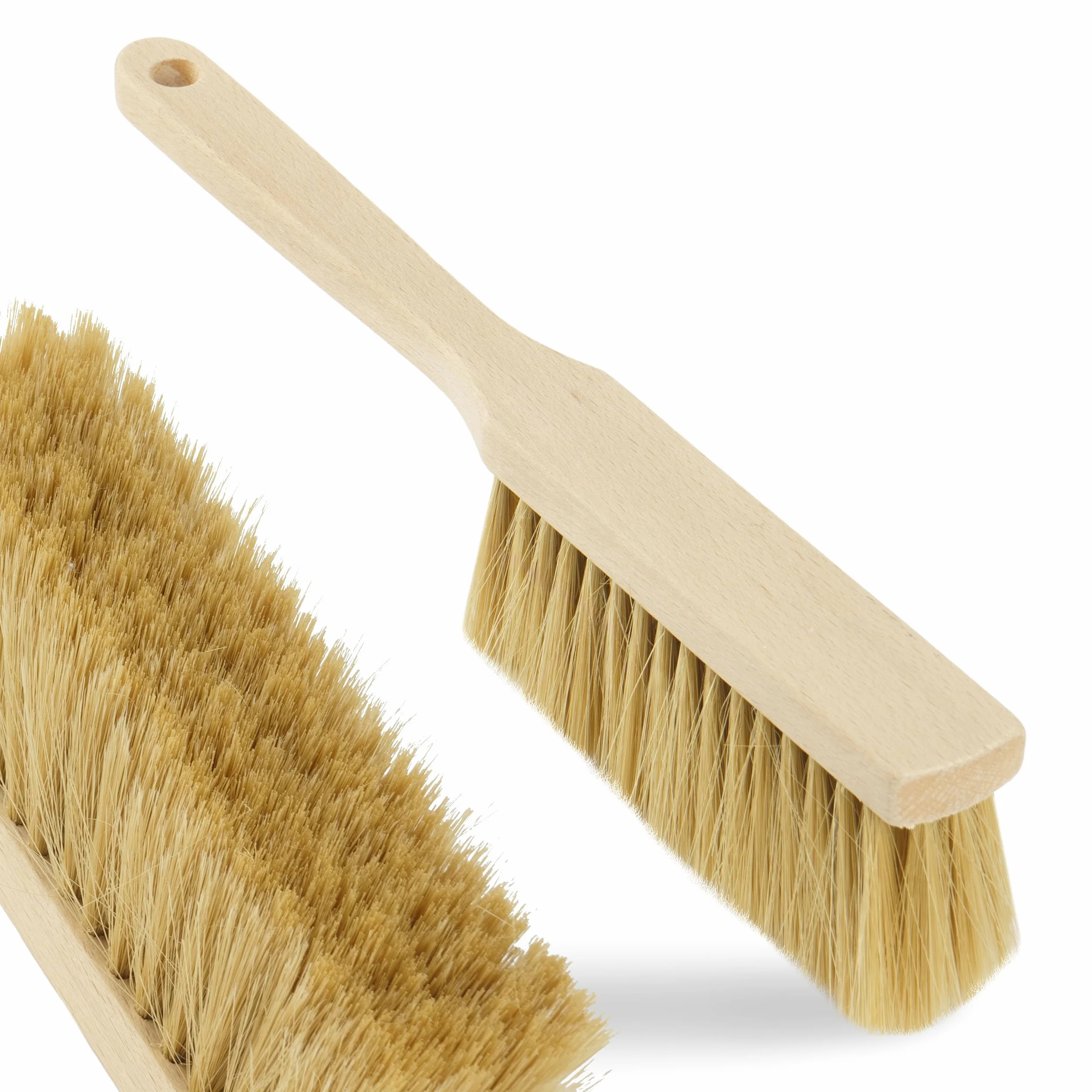 Zmiotka z Naturalnego Włosia EKO Miotełka z Rączką 30,5 x 7 x 4 cm Zamiatacz Szczotka do Domu, Biura, Magazynu Drewniana Miotła do do Ręki Nie rysuje Powierzchni