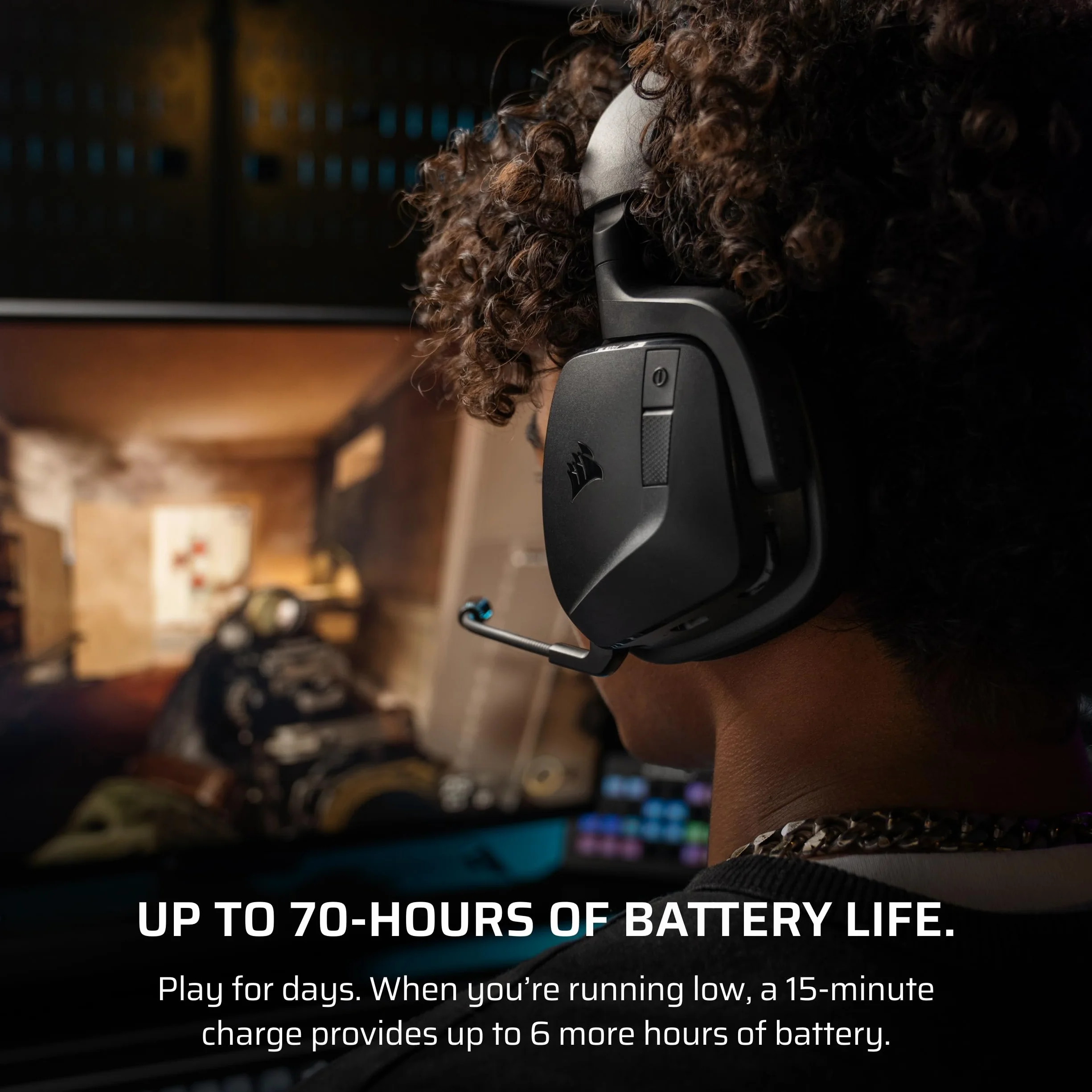 CORSAIR VOID v2 Bezprzewodowy zestaw słuchawkowy z Bluetooth do PC, PS5, PS4, Switch & Mobile - Dolby Atmos, czas pracy baterii 70 godzin, podwójne bezprzewodowe, szybkie ładowanie, węgiel