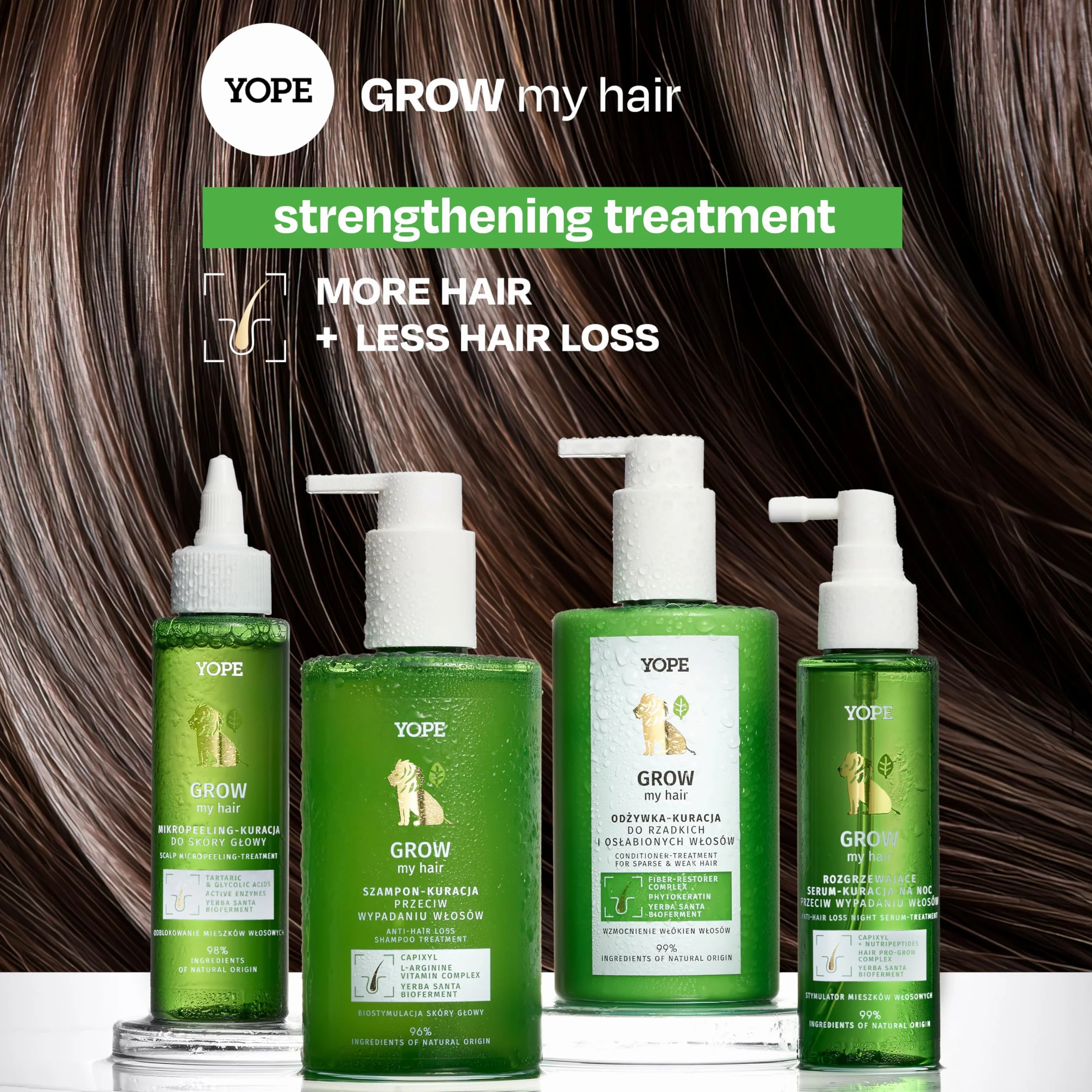 YOPE GROW Hair Serum Przeciw Wypadaniu Włosów Na Noc 110 ml Naturalna Wegańska