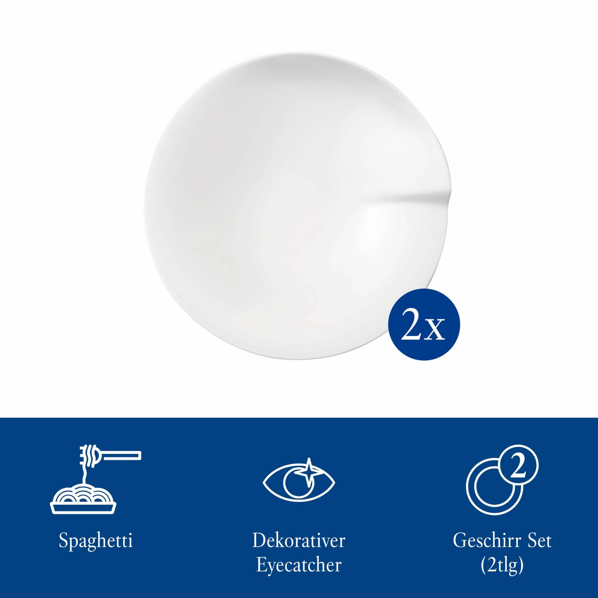 Villeroy & Boch Talerz do makaronu passion M zestaw 2 szt. 27 cm porcelana biały