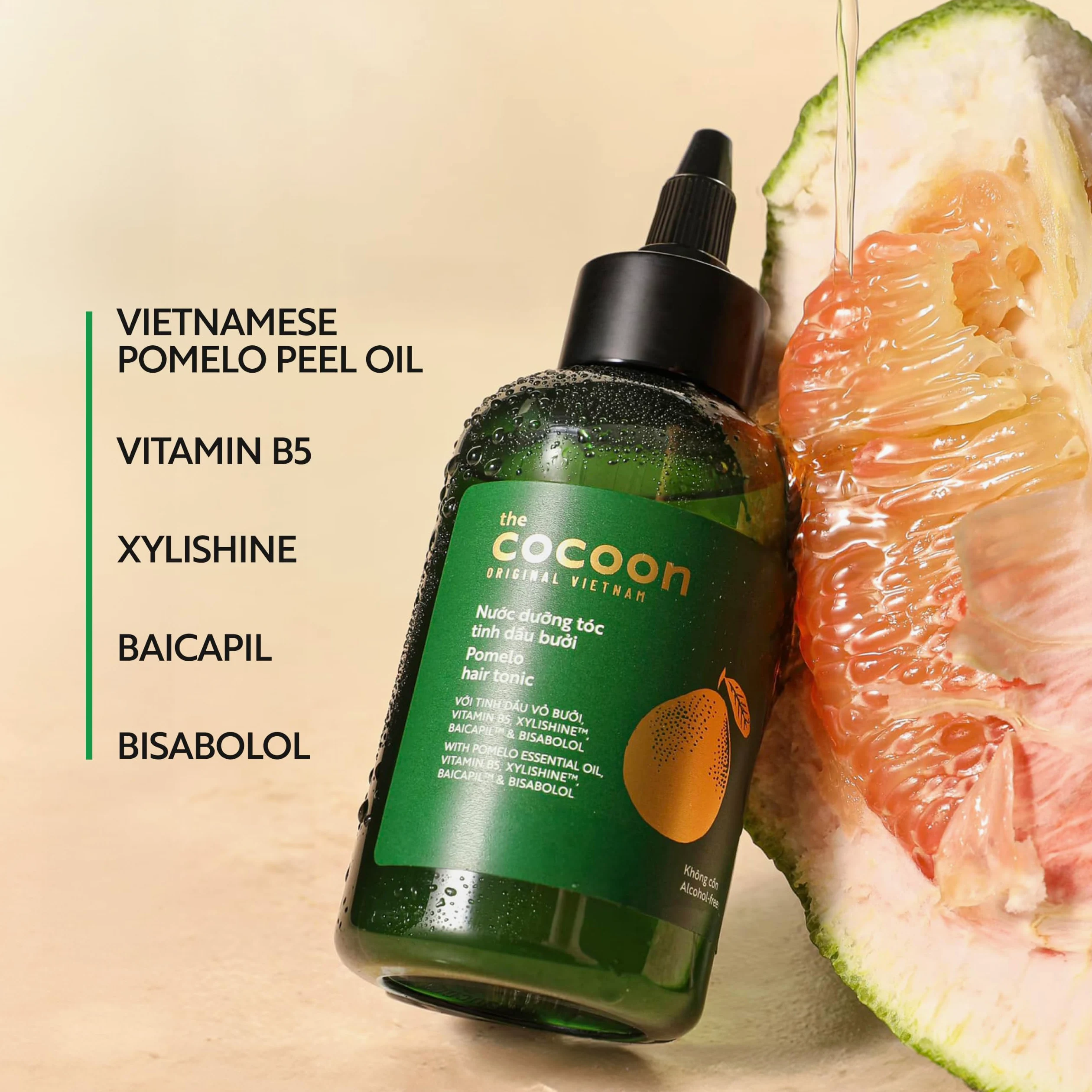 COCOONORIGINAL Cocoon Grejpfrutowy tonik do włosów Olejek grejpfrutowy do włosów Wegańskie serum do skóry głowy Zabieg na cienkie, zniszczone i łamliwe włosy Gładkie i zredukowane