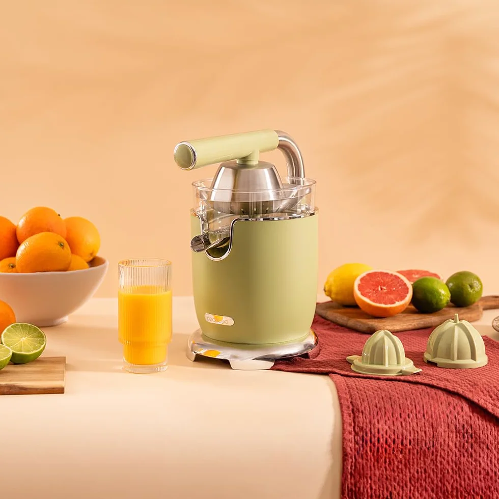 Cecotec Xqueeze RetroJuice 1000 Green Elektryczna wyciskarka do cytrusów 1000 W filtr ze stali nierdzewnej