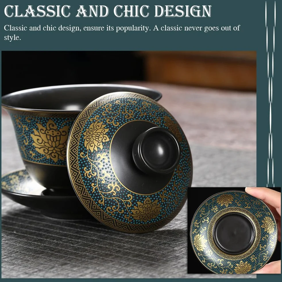 Chińska terryna Kung Fu - Filiżanka do herbaty Ceramiczna Kwiaty - Miska do herbaty Chińskie podgrzewanie