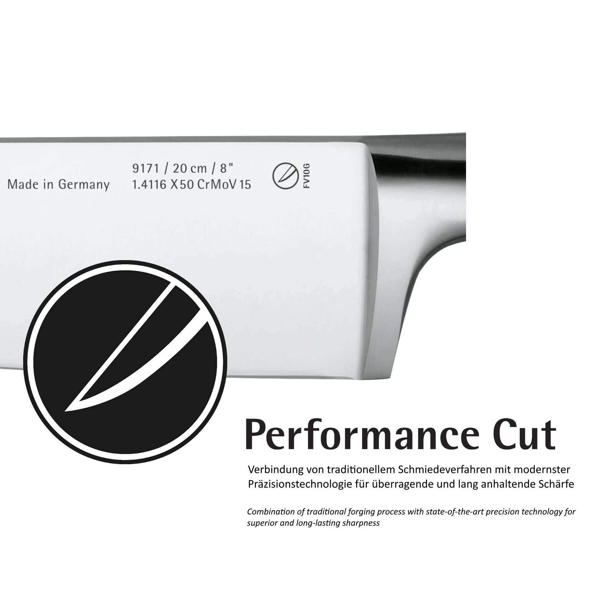 WMF Spitzenklasse Plus nóż Santoku 32 cm, kuty, Performance Cut, stal ostrza 18 cm