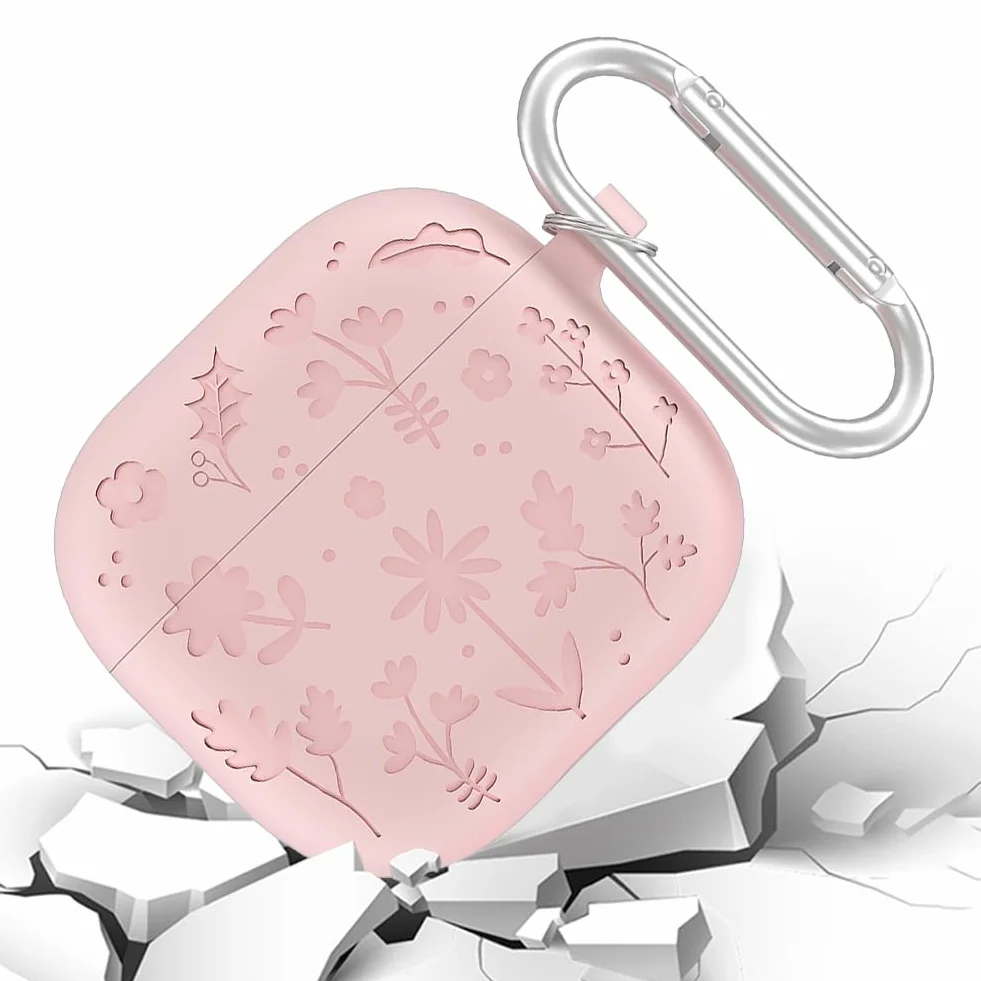 Urocze etui do Apple do AirPods 4 2024, 3D kwiat silikonowe miękkie etui na słuchawki pokrowiec ochronny z karabińczykiem do etui ładującego AirPods 4