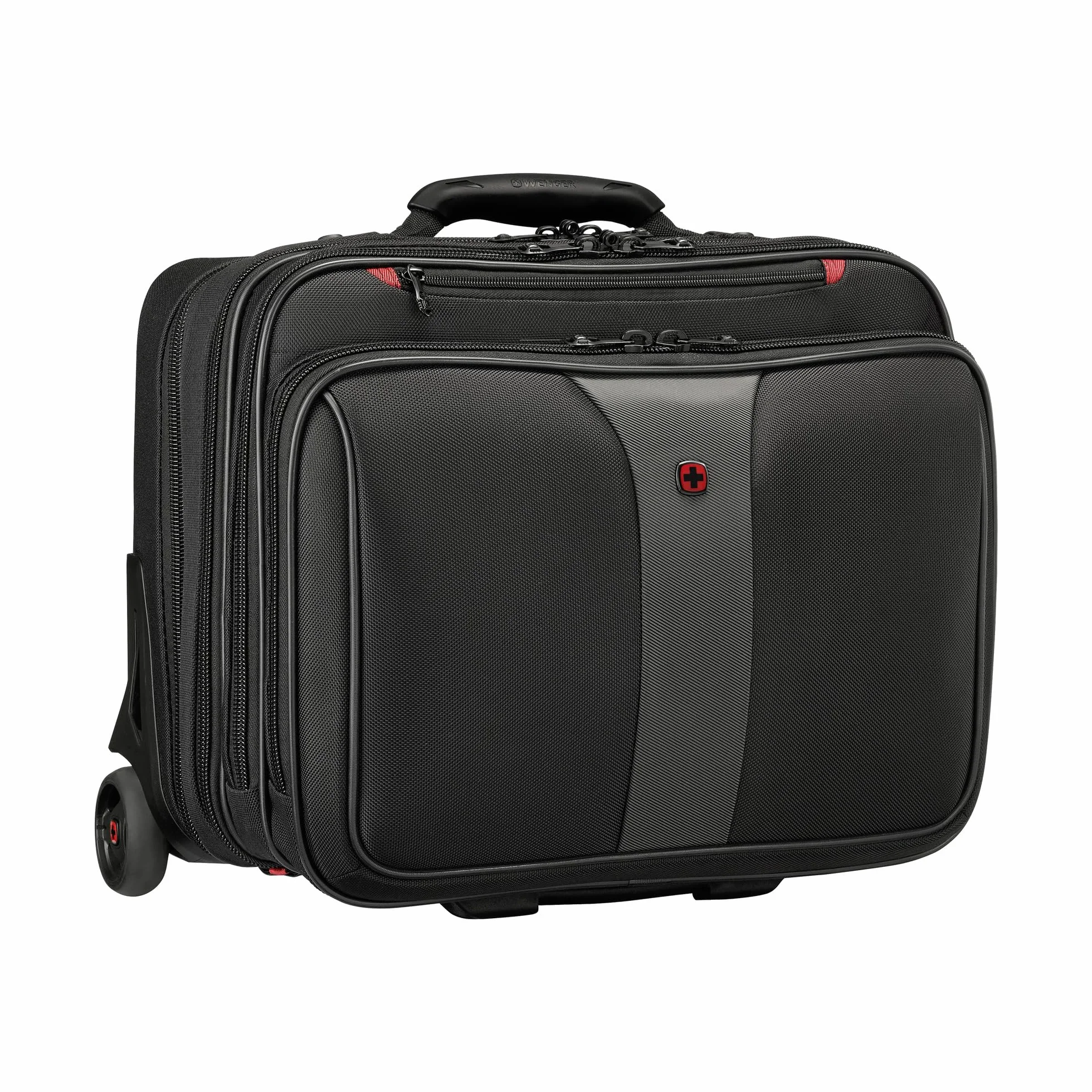 WENGER Patriot Trolley torba na laptopa, aktówka na kółkach, organizer, dla kobiet i mężczyzn, do biura, na podróż służbową, uniwersytet, czarny, Size: 27.0 x 42.0 x 34.0 cm