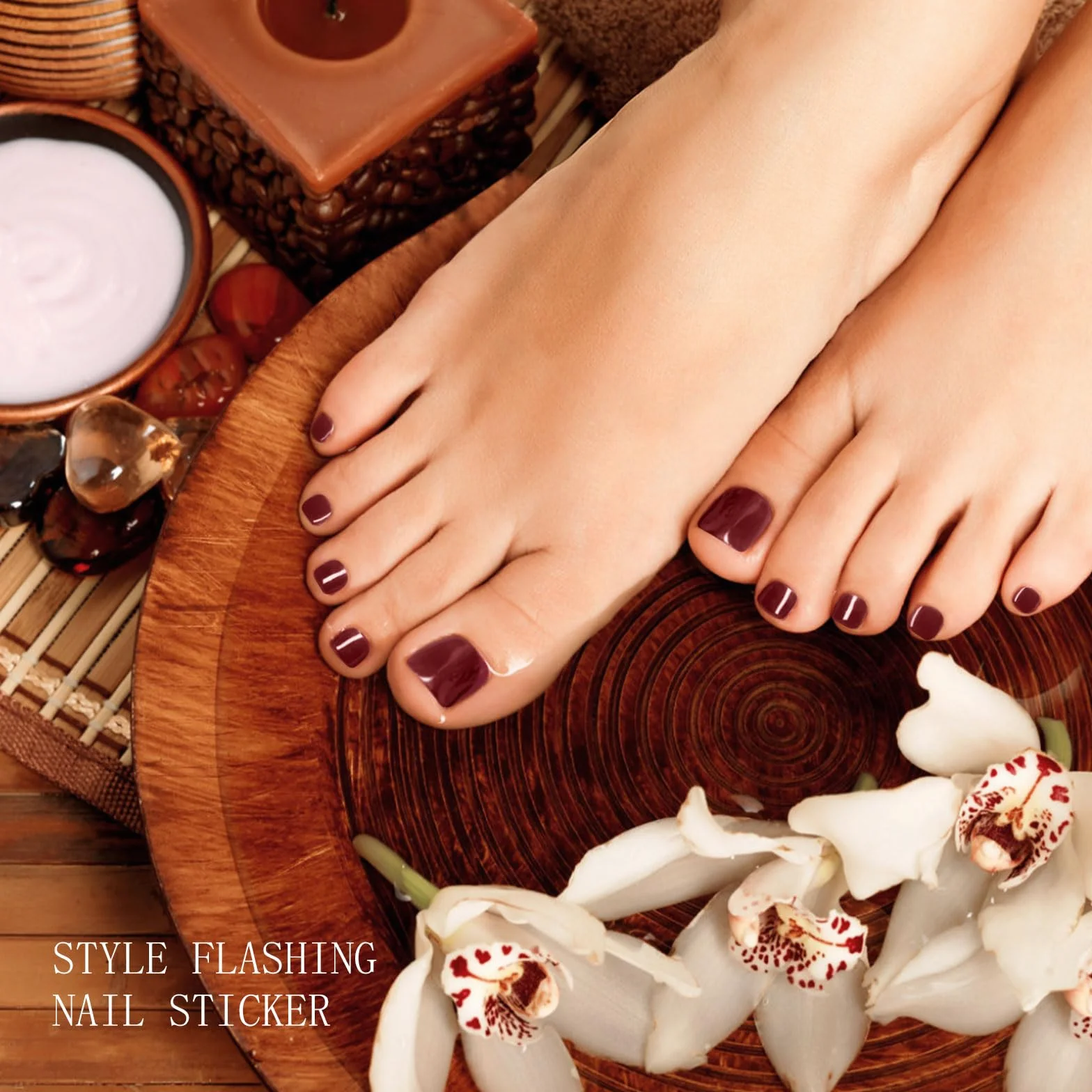 JMEOWIO Wino Czerwona folia do paznokci Żel UV Nail Art naklejka na paznokcie samoprzylepne samoprzylepne dekoracje do paznokci