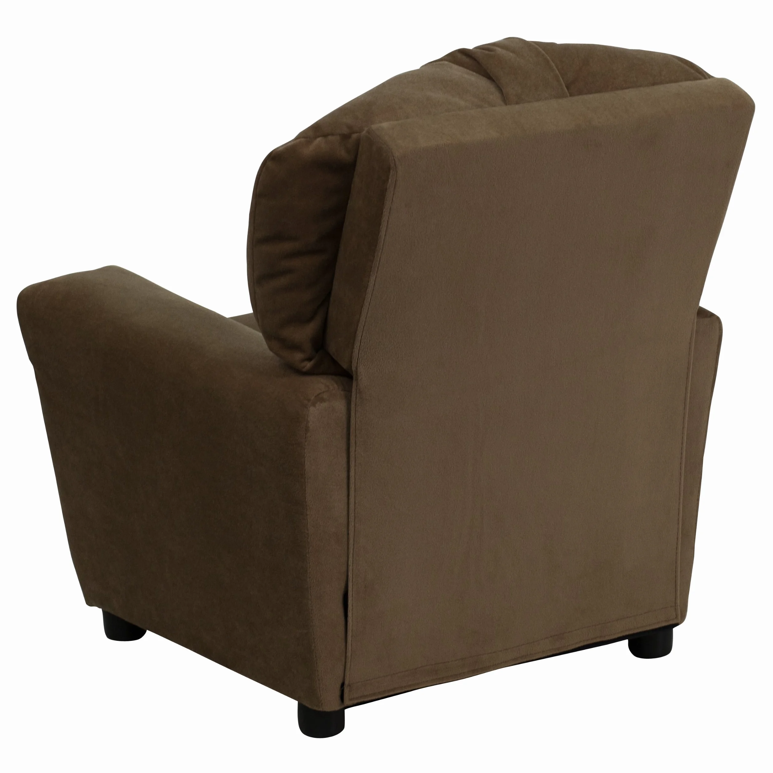 Flash Furniture Współczesny leżak z mikrofibry z uchwytem na kubki, drewno, brązowy, 66,04 x 53,34 x 53,34 cm