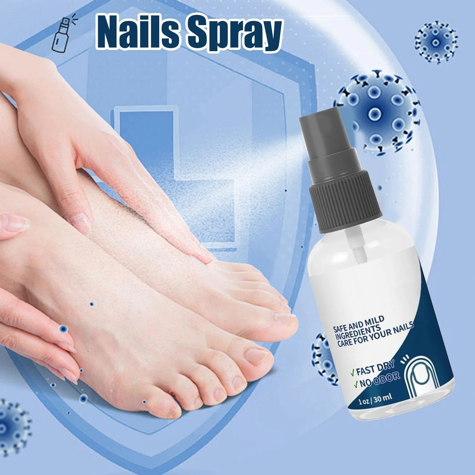 Spray do paznokci - Odżywczy spray naprawczy do paznokci | 30 ml ochronny naturalny szybko działający pielęgnacja paznokci dla mężczyzn podróżny paznokieć dom kobiety zdrowie sportowców swędzenie stóp