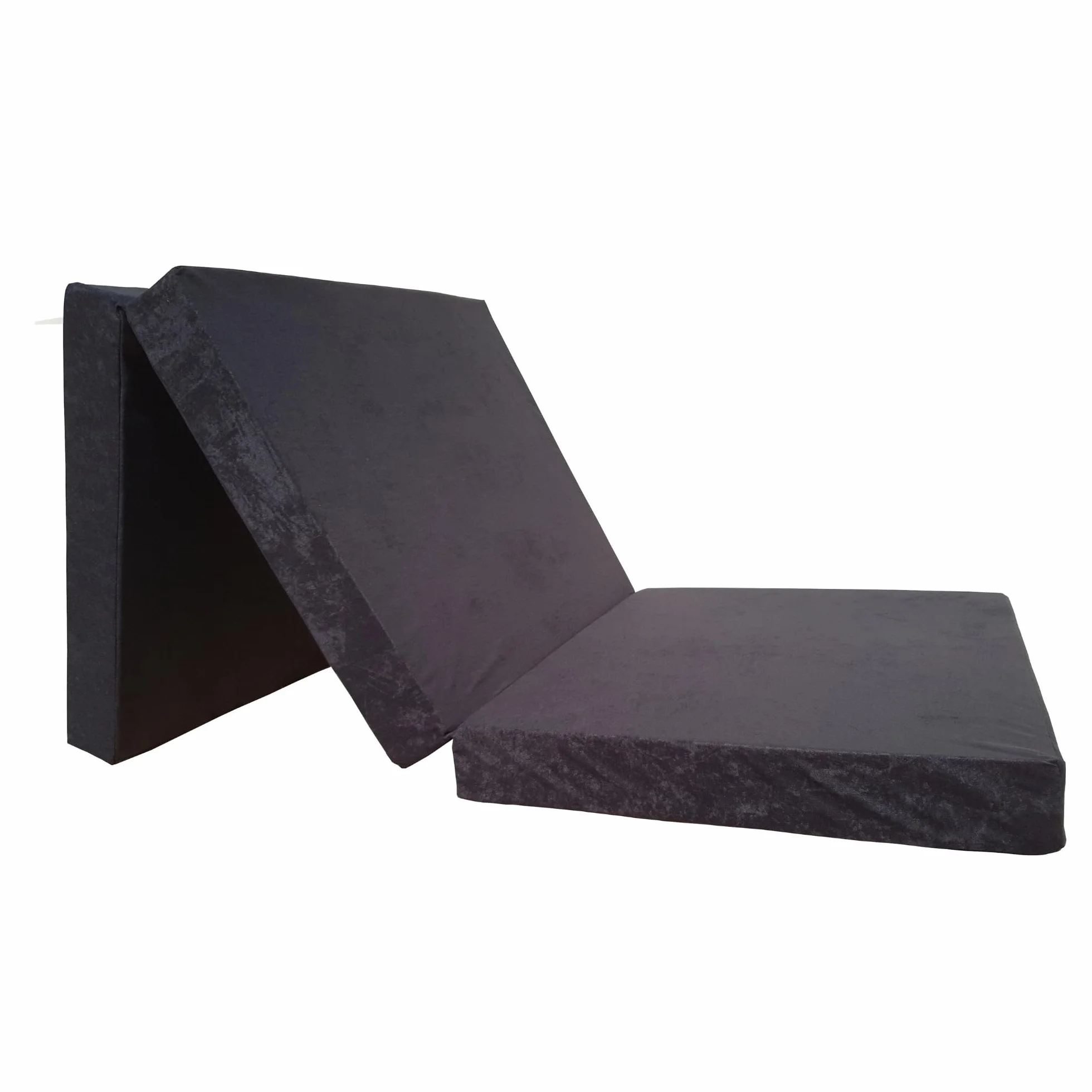Materac składany piankowy 195x65x8 cm ze zdejmowanym pokrowcem Czarny