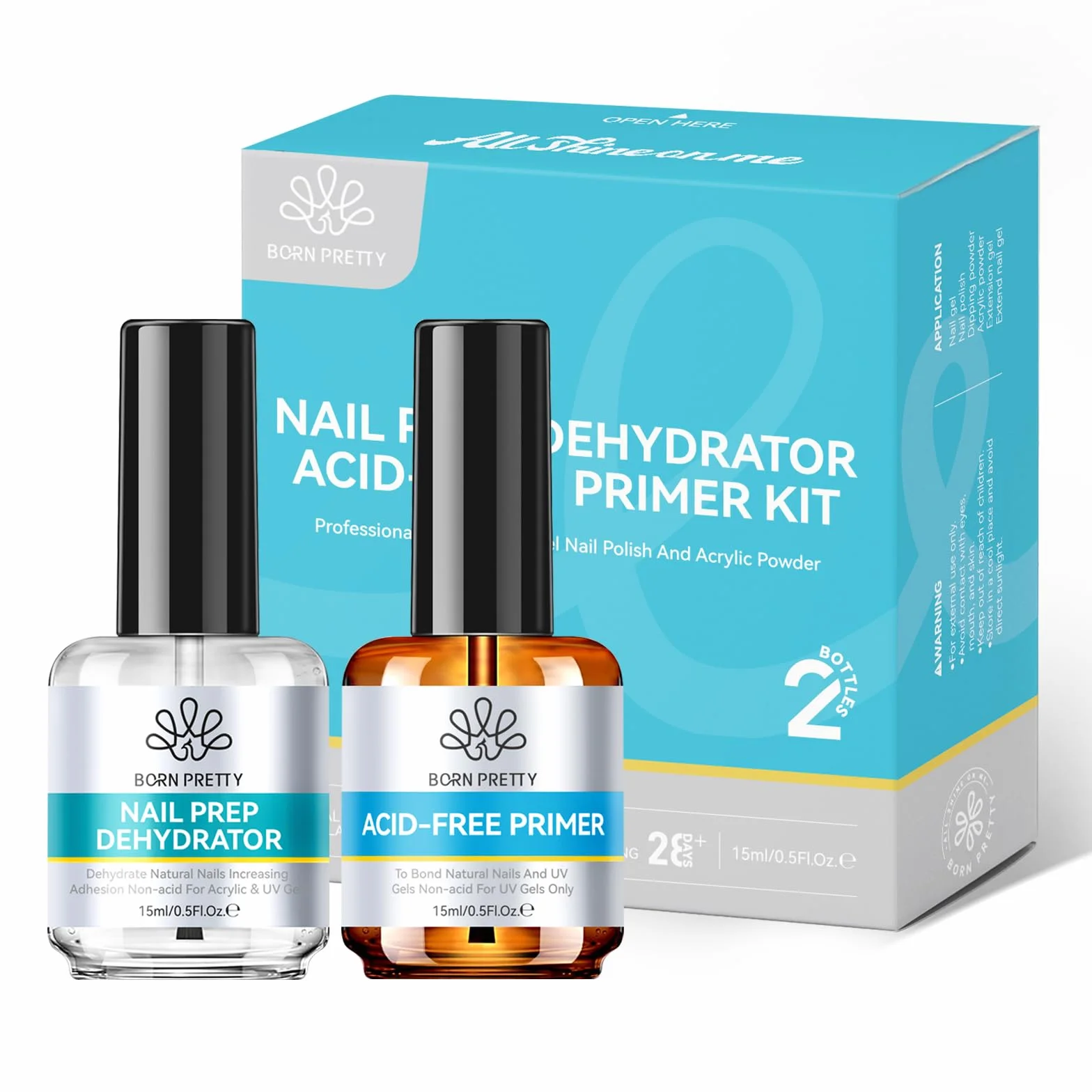Born Pretty Nail-Primer Semi permanentny lakier do paznokci z dehydratorem do paznokci UV, akryl do paznokci bez użycia paznokci - Primer Pro Bond Prep Natural Dehydrate Bond Żel do paznokci