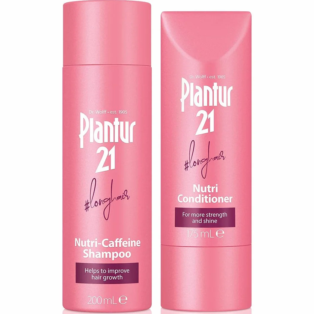 Plantur 21#longhair zestaw szampon i odżywka dla włosów długich i pełnych blasku | Poprawia porost włosów i naprawia zestresowane włosy | Bez silikonów | Zestaw 200ml szampon i 175ml odżywka
