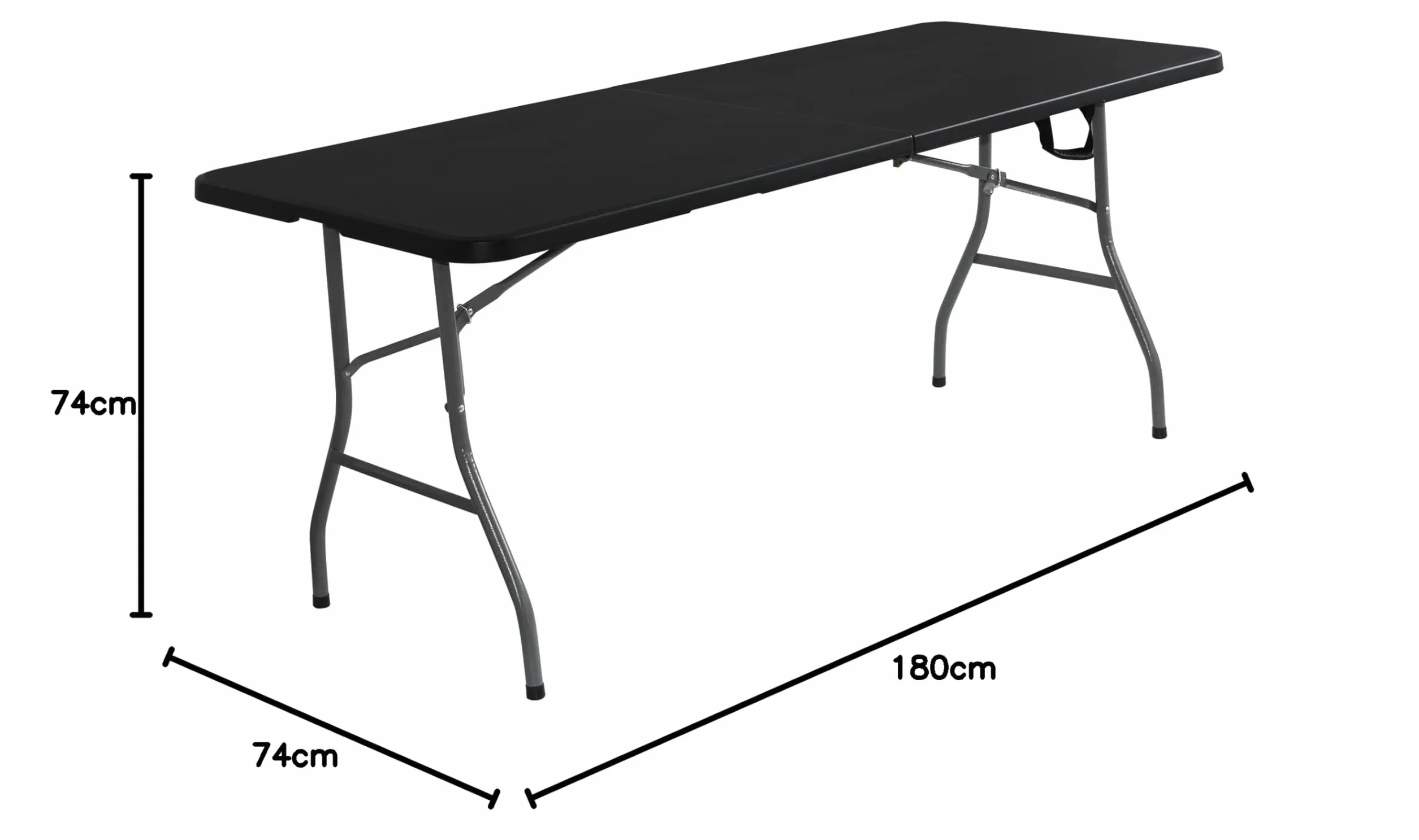 KG KITGARDEN Wielofunkcyjny przenośny składany stół, 180x74x74cm, czarny