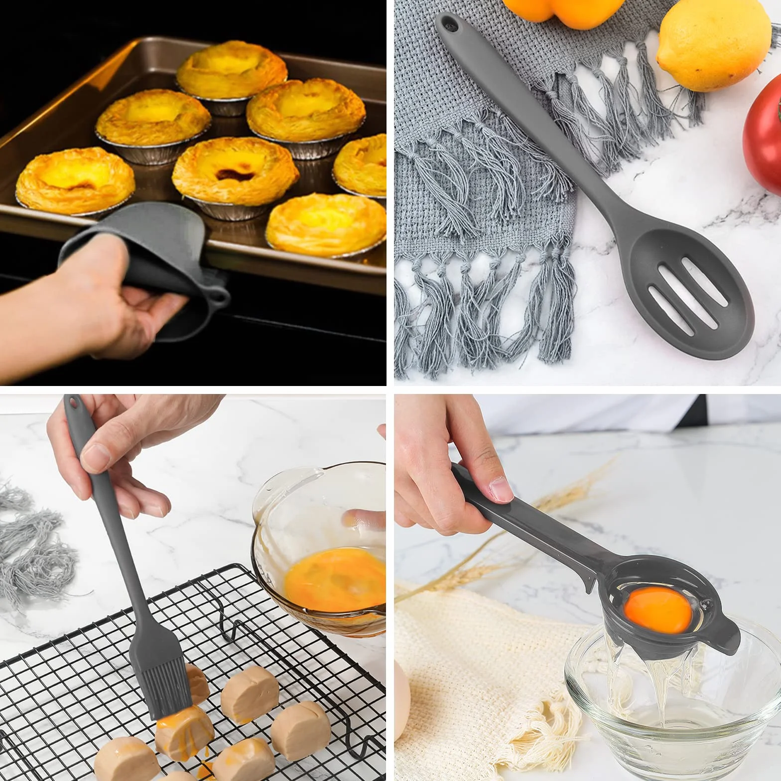 Zestaw przyborów kuchennych silikonowych odpornych na wysokie temperatury do pieczenia i grilla