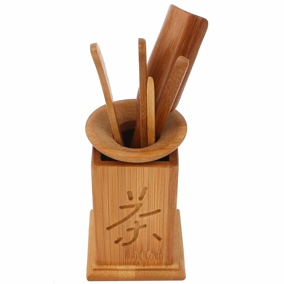 Zestawy do herbaty Sześć zestawów z naturalnego bambusa Ceremonia herbaty Trąbka Nowy zestaw do herbaty Kung Fu Akcesoria do herbaty Łyżeczka do herbaty Łyżeczka do herbaty Klips do herbaty Nastolatka Igła Wiaderko na herbatę Wycieki herbaty Opakowania wi