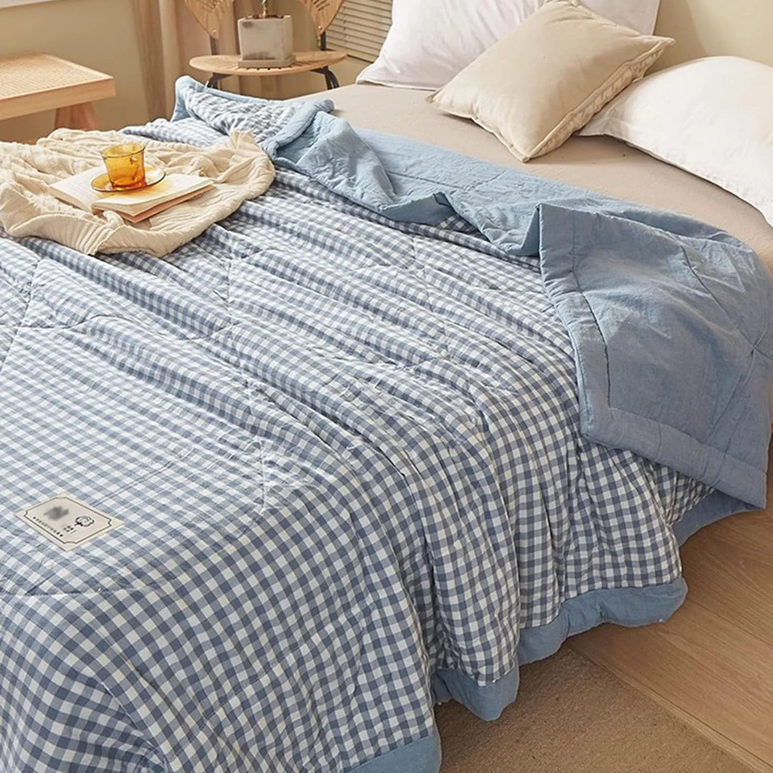 ZTGL Nowoczesna bawełniana kołdra z klimatyzacją - lekki koc pikowana wiosna/lato cienka kołdra bawełna oddychająca kołdra narzuta na łóżko, C, 200 x 230 cm