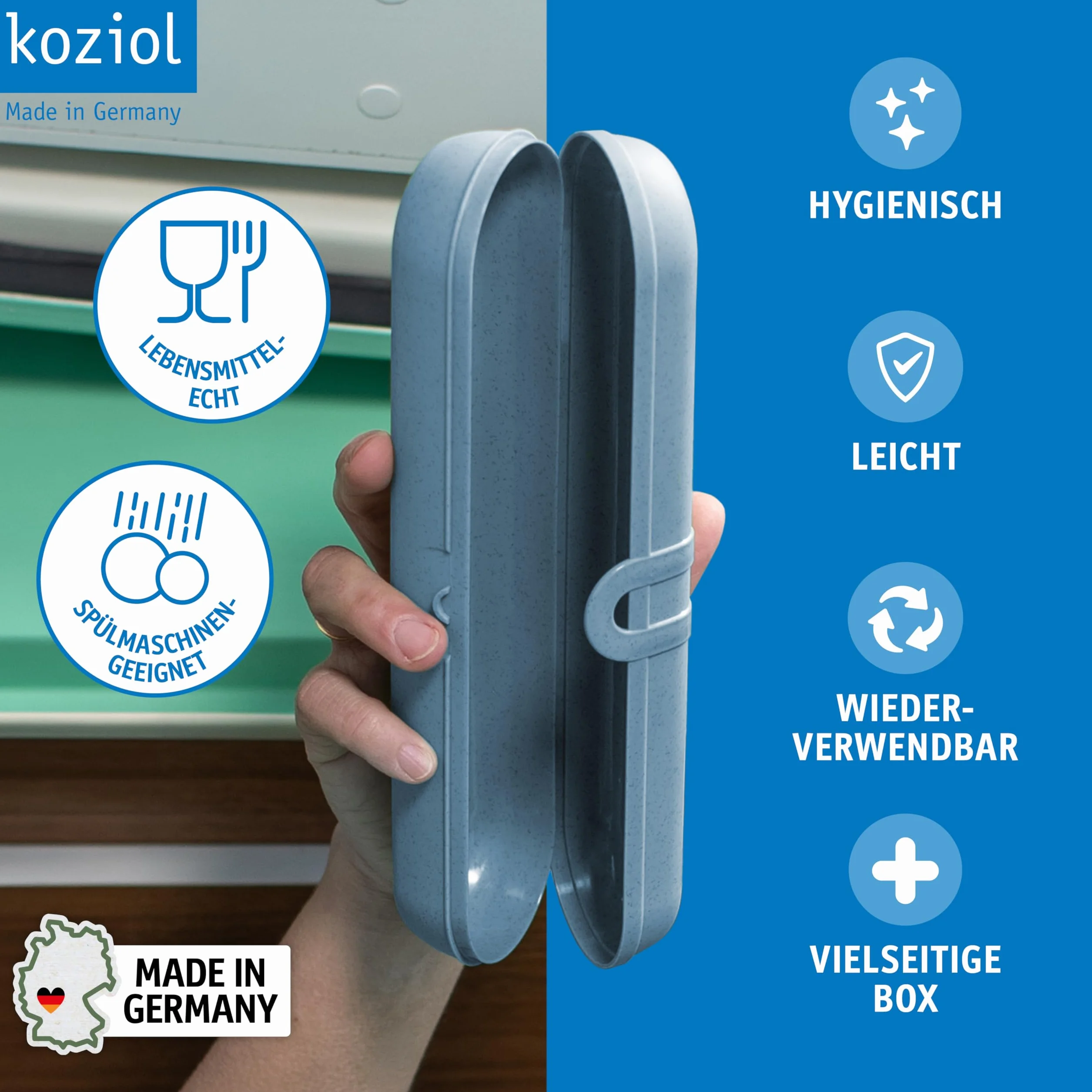 Koziol Etui na sztućce Nature Flower Blue