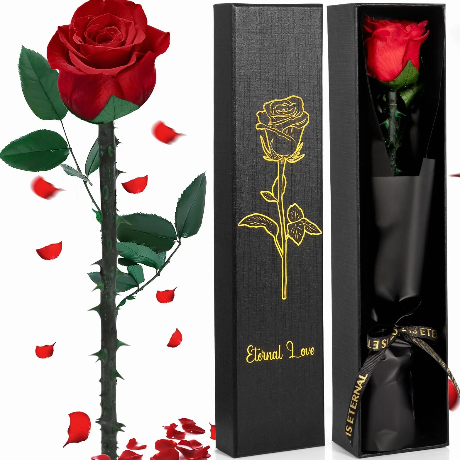 Infinity Rose, wieczna róża, wieczny kwiat w pudełku prezentowym, wieczna róża, prezent walentynkowy dla niej, róża walentynkowa, prezent rocznicowy dla kobiety, mamy