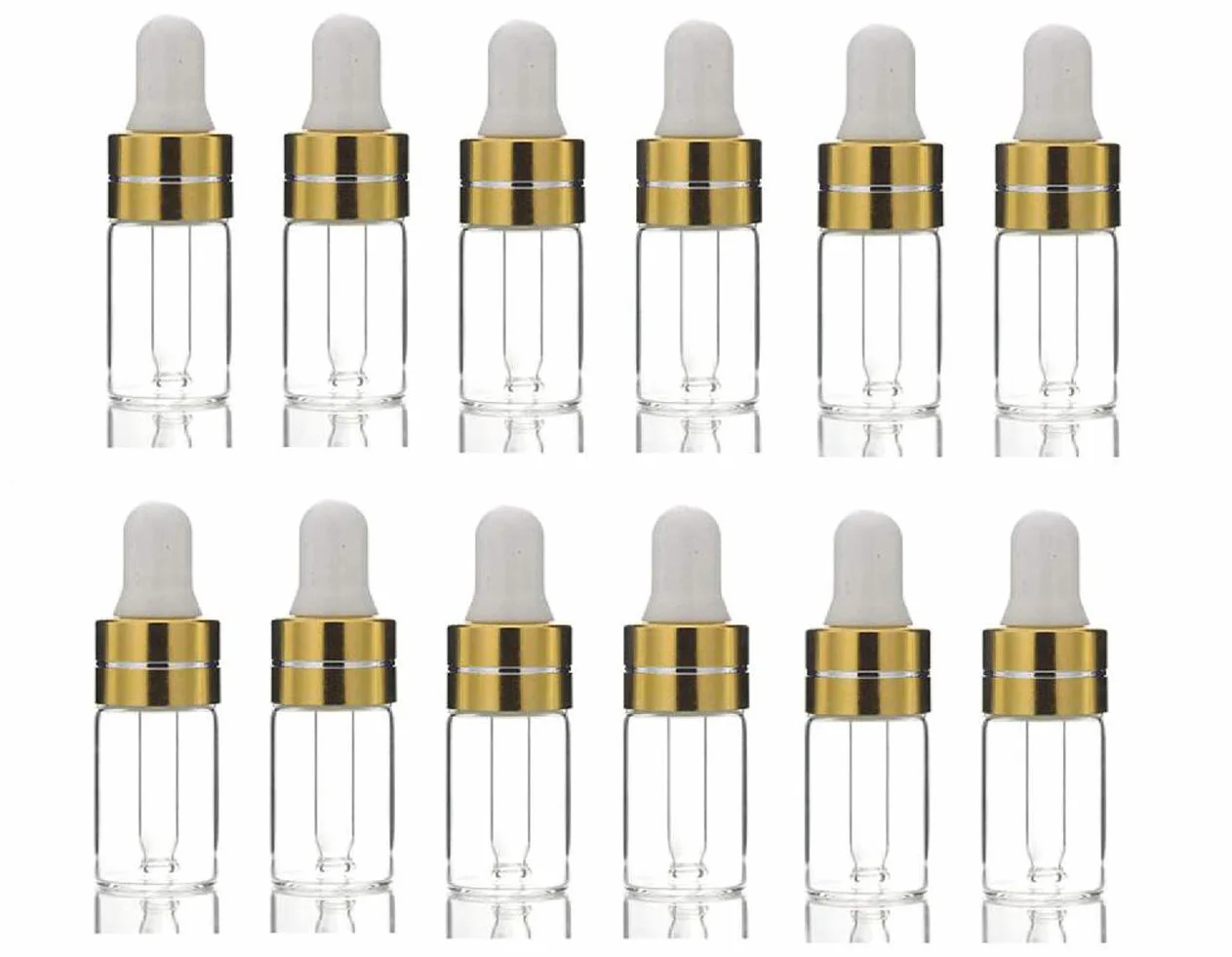 Upstore 12 butelek z zakraplaczem, szklane, 3 ml, do olejków eterycznych, kosmetyków, zakraplacza do oczu, aromaterapii, perfum, próbek ataru