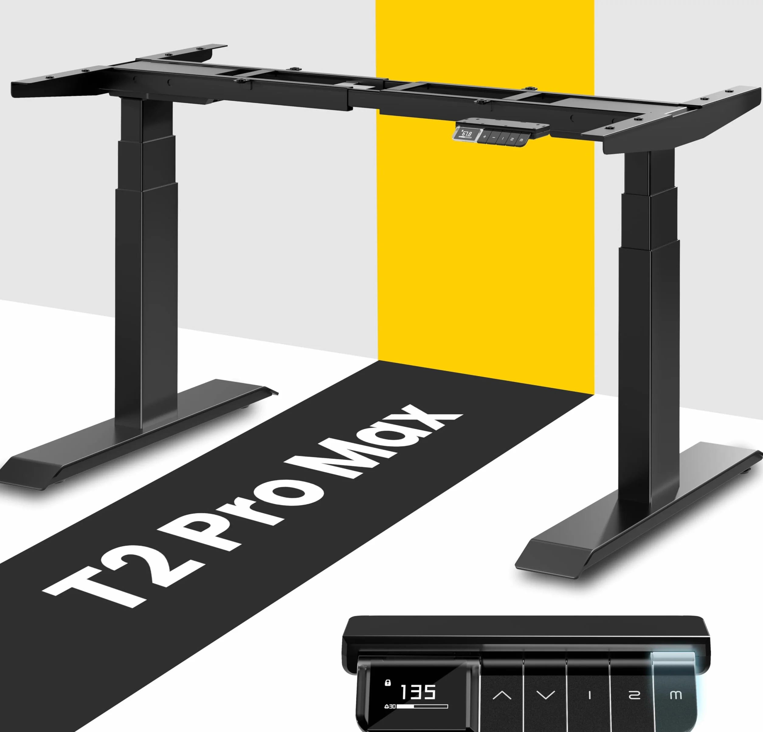 MAIDeSITe T2 Pro Max stelaż biurka z regulacją wysokości 135 cm 160 kg podwójny silnik Piano-Master