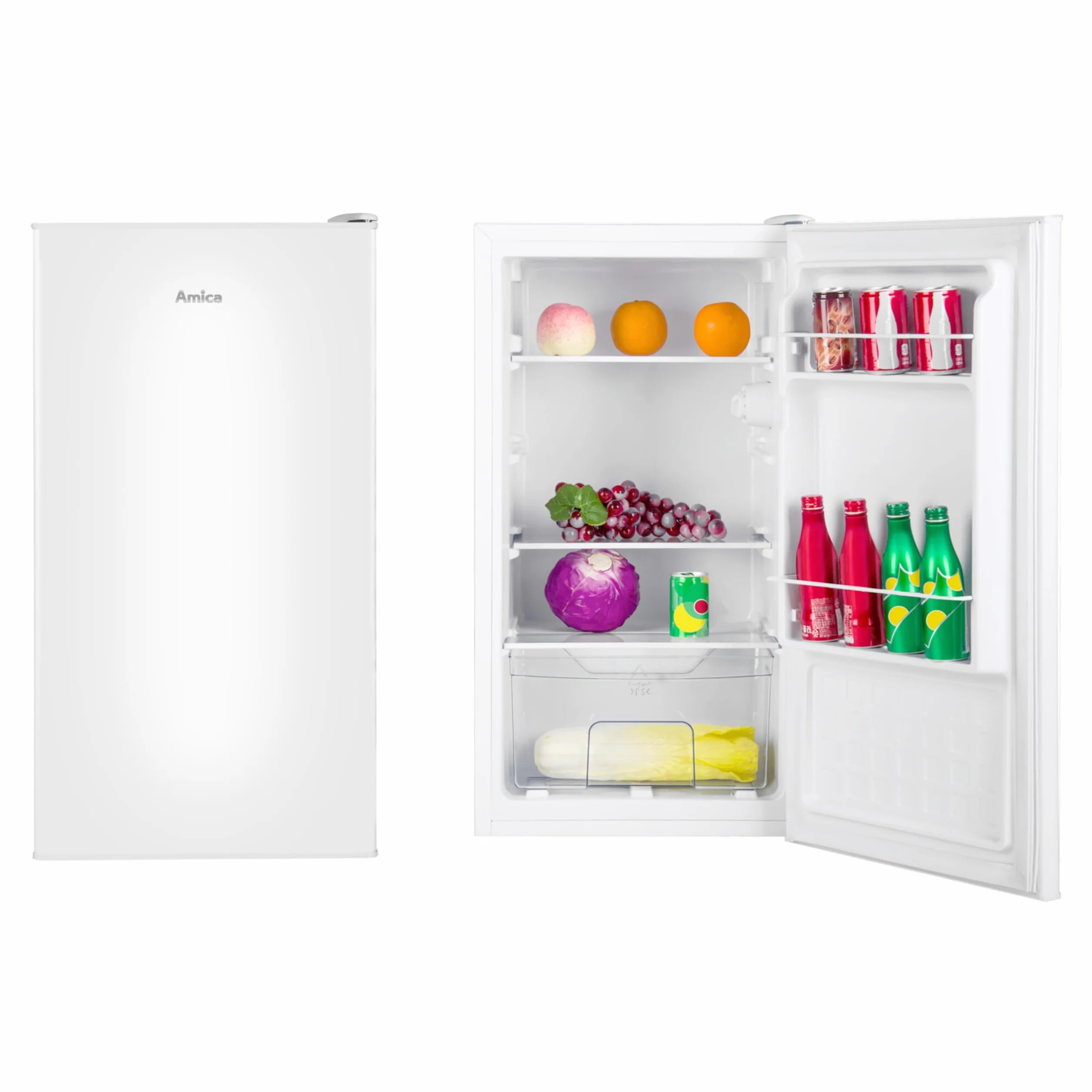 Amica VKS 351 lodówka pełnokomorowa 116 W biała 85x45x41 cm 61 l stojąca