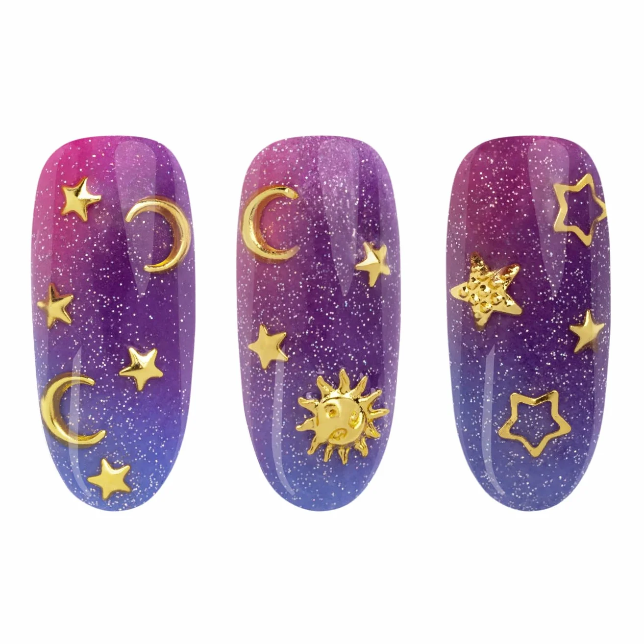 NEONAIL Karuzela z ozdobami 3D do paznokci 06 Złote Nail Art Biżuteria do zdobienia