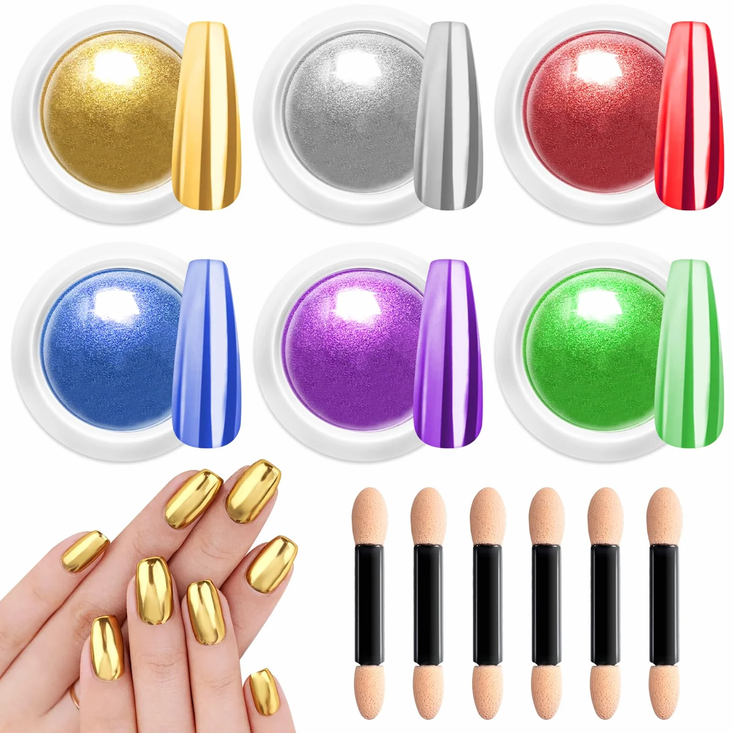 Chrome Nail Powder 6 Colors