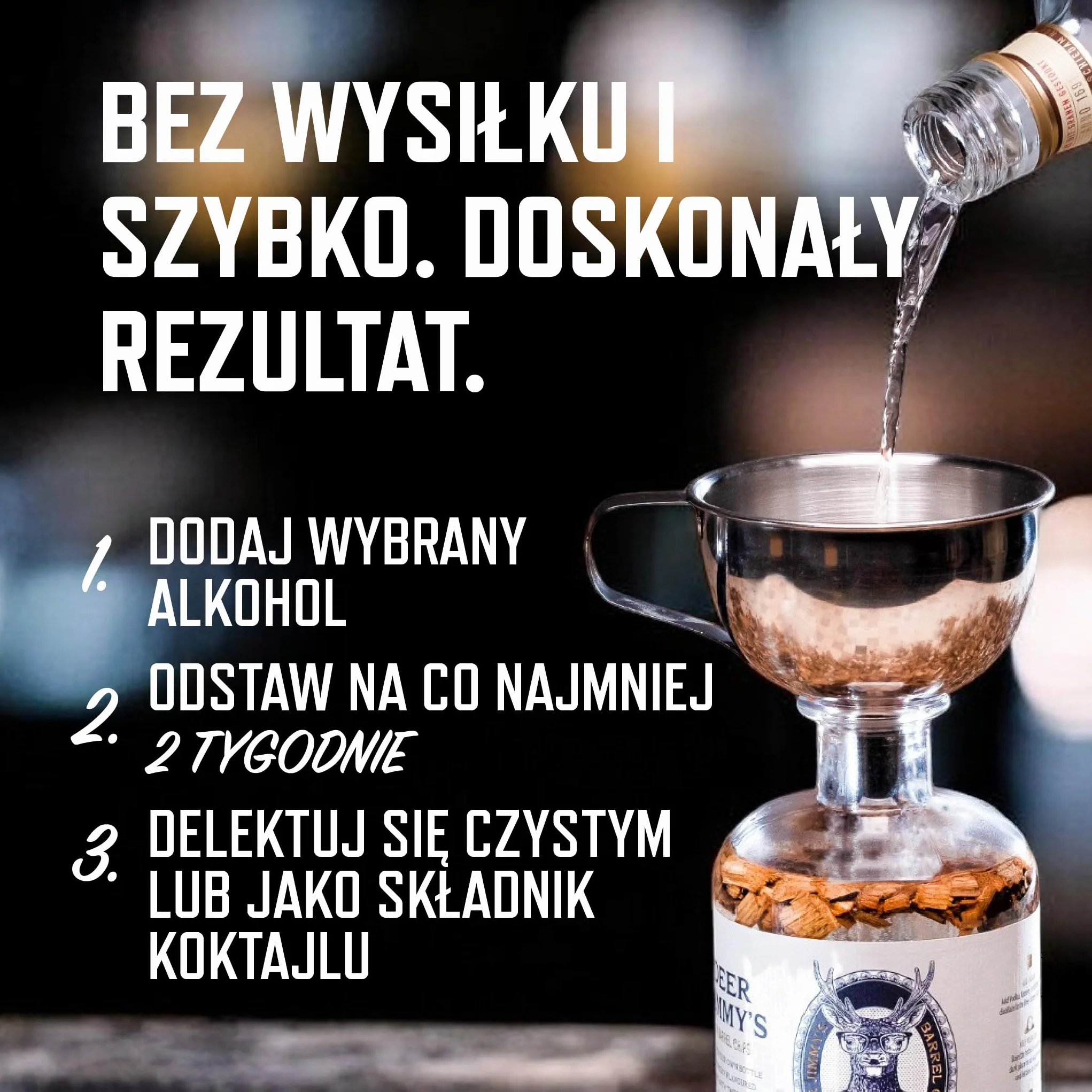 Deer Jimmy's® Rum do samodzielnego wykonania z dżamajskimi żetonami dębowymi premium