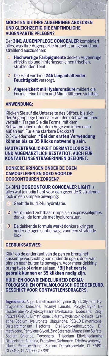 NIVEA HYALURON CELLULAR Filler Krem korygujący cienie pod oczami 3w1 z kwasem hialuronowym, odcień jasny, 4 ml
