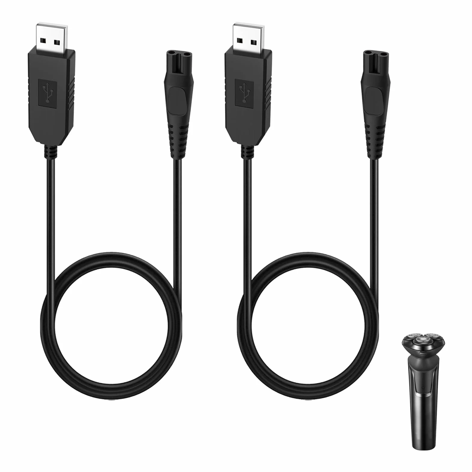 2-pak 5 V kabel ładujący do golarki Philips Norelco One Blade QP2724 QP2824, ładowarka USB do QP1324 QP2834 QP4530 QP4631 MG5910 MG7910 MG7930 MG7950 X3001 MG950 X3001 MG9550 MG10 MG9 520 X5006 2400