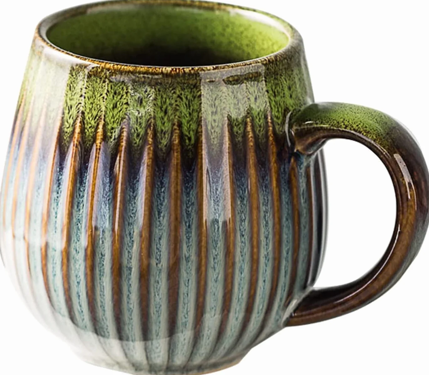 Filiżanka do Kawy i Herbaty - Fajansowa, 500 ml, Duża, z Kamionki, Ceramiczna, z Uchwytem (Styl D)