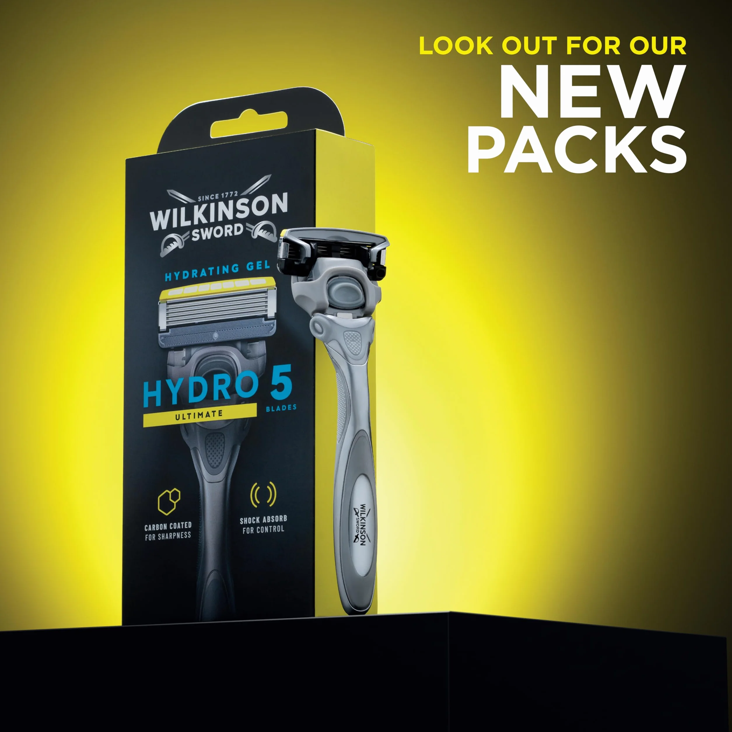 WILKINSON SWORD Hydro 5 Ultimate maszynka do golenia dla mężczyzn, technologia amortyzacji, żel nawilżający i precyzyjny trymer, uchwyt + 1 ostrze