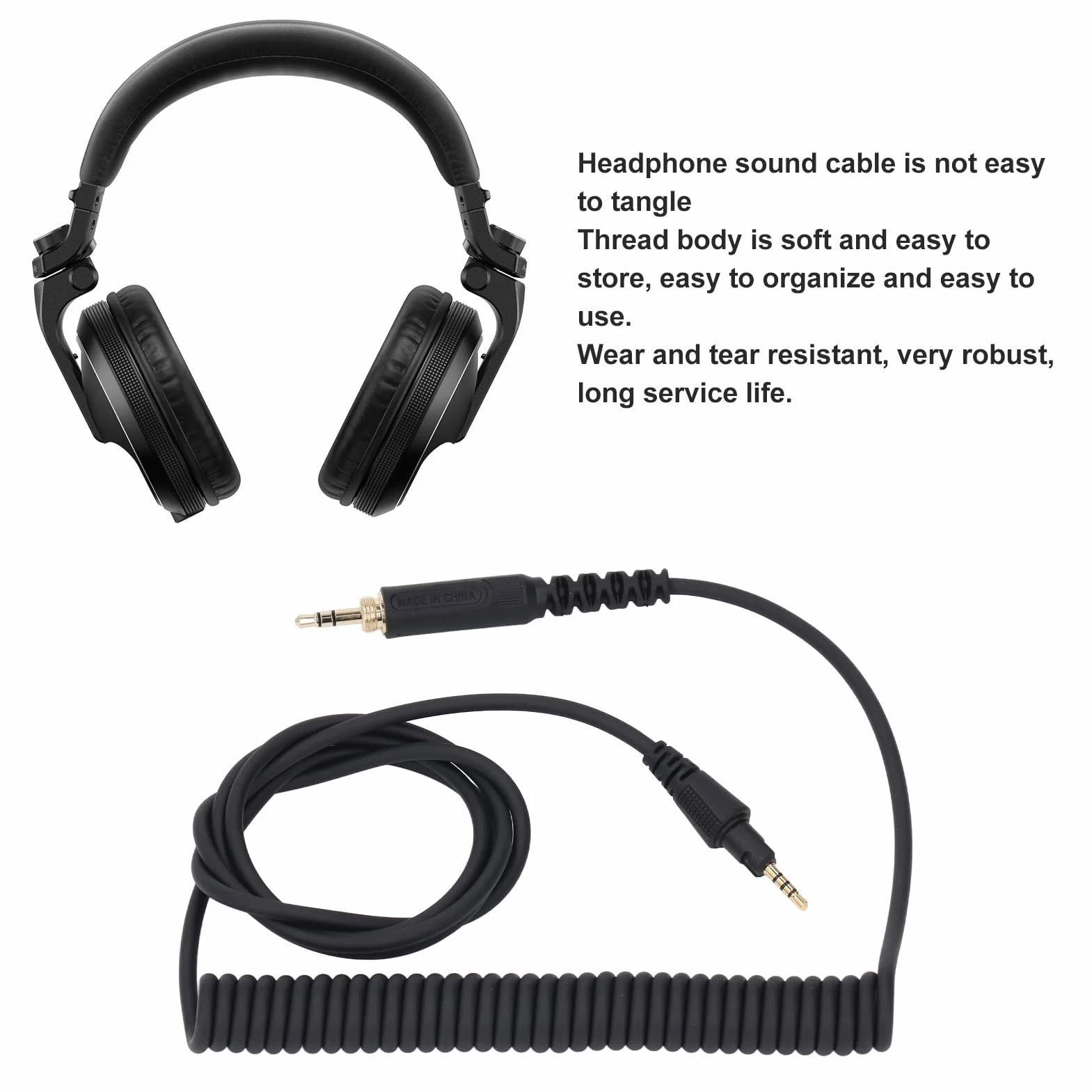 Zamienny Kabel Audio do Słuchawek DJ HDJ-CUE1 HDJ-CUE1BT HDJ-X5 HDJ-X7 HDJ-S7, Wtyczka 3,5 MM/6,35 MM do Wtyczki 2,5 MM Kabel do Aktualizacji Sprężyny Słuchawek (1,2 M-2 m)