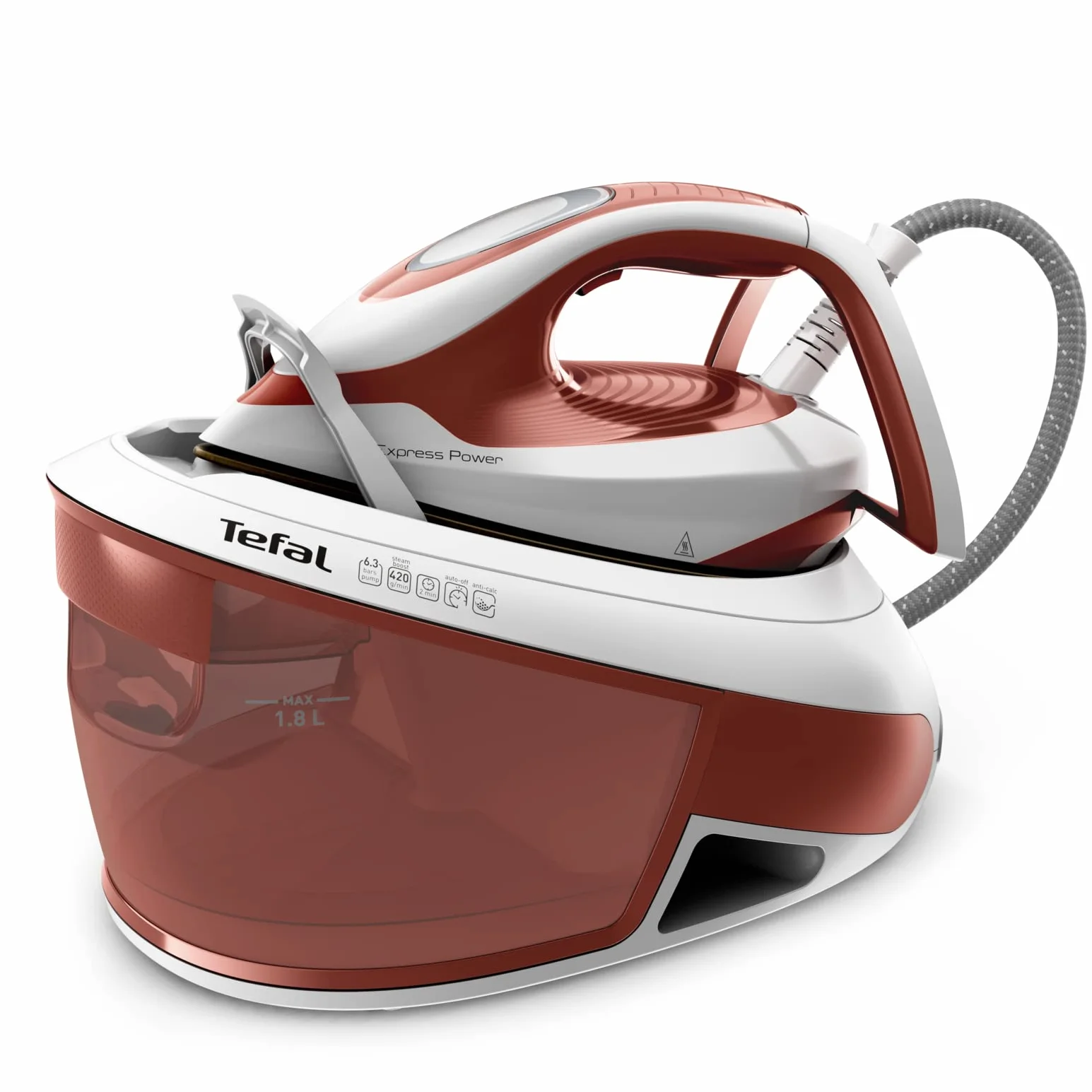 TEFAL SV8110 Generator pary Express Power, 120 g/min, 420 g/min, 1.8 l, Durilium AirGlide