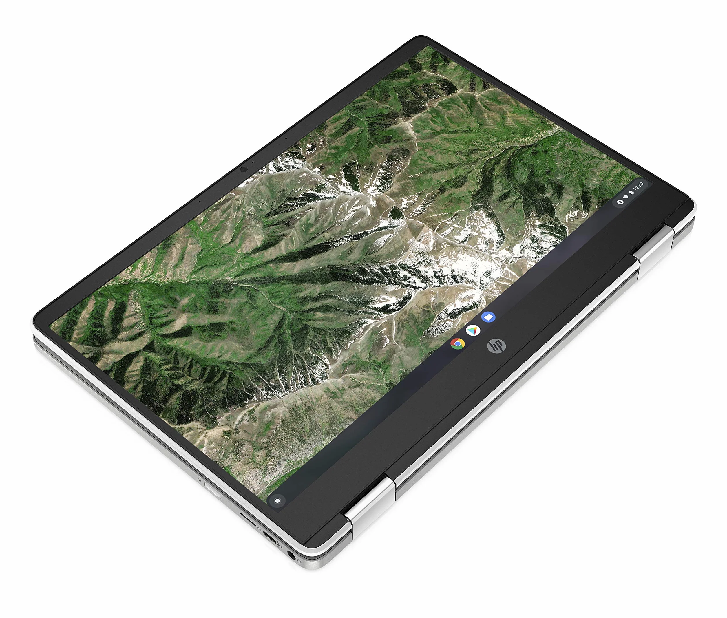 HP Chromebook x360 Laptop, 14" ekran dotykowy, Intel Celeron N4120, 4 GB DDR4 RAM, 64 GB eMMC, Intel UHD Graphics 600, system operacyjny ChromeOS, klawiatura QWERTZ, Germini, Biały ceramiczny