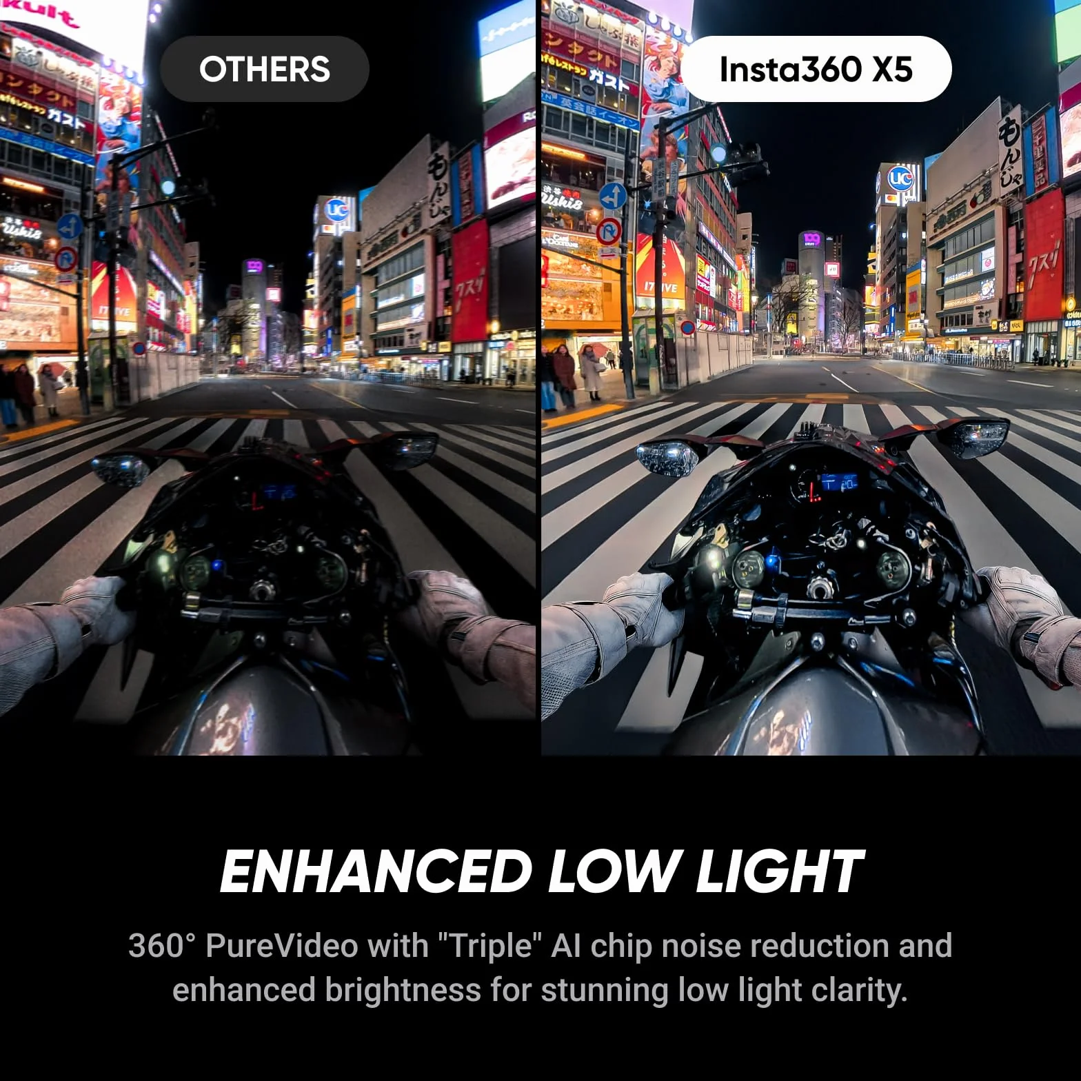 Insta360 Zestaw motocyklowy X5 – wodoodporna kamera 8K 360°, wytrzymały i wymienny obiektyw, bateria 3-godzinna, czysty dźwięk, stabilizacja, niewidoczny efekt selfie, wiodące słabe światło