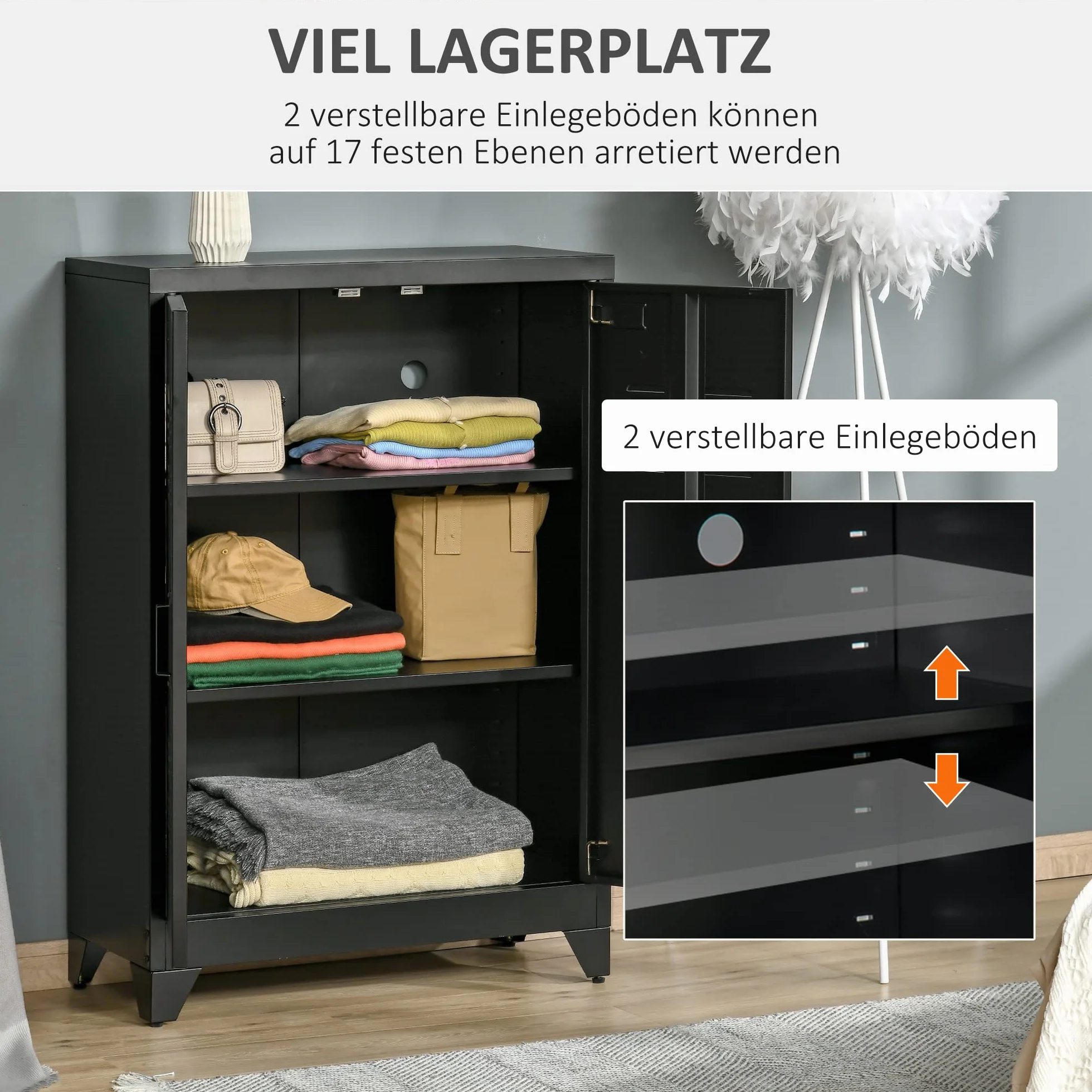 HOMCOM kredens 75 cm x 33 cm x 110 cm