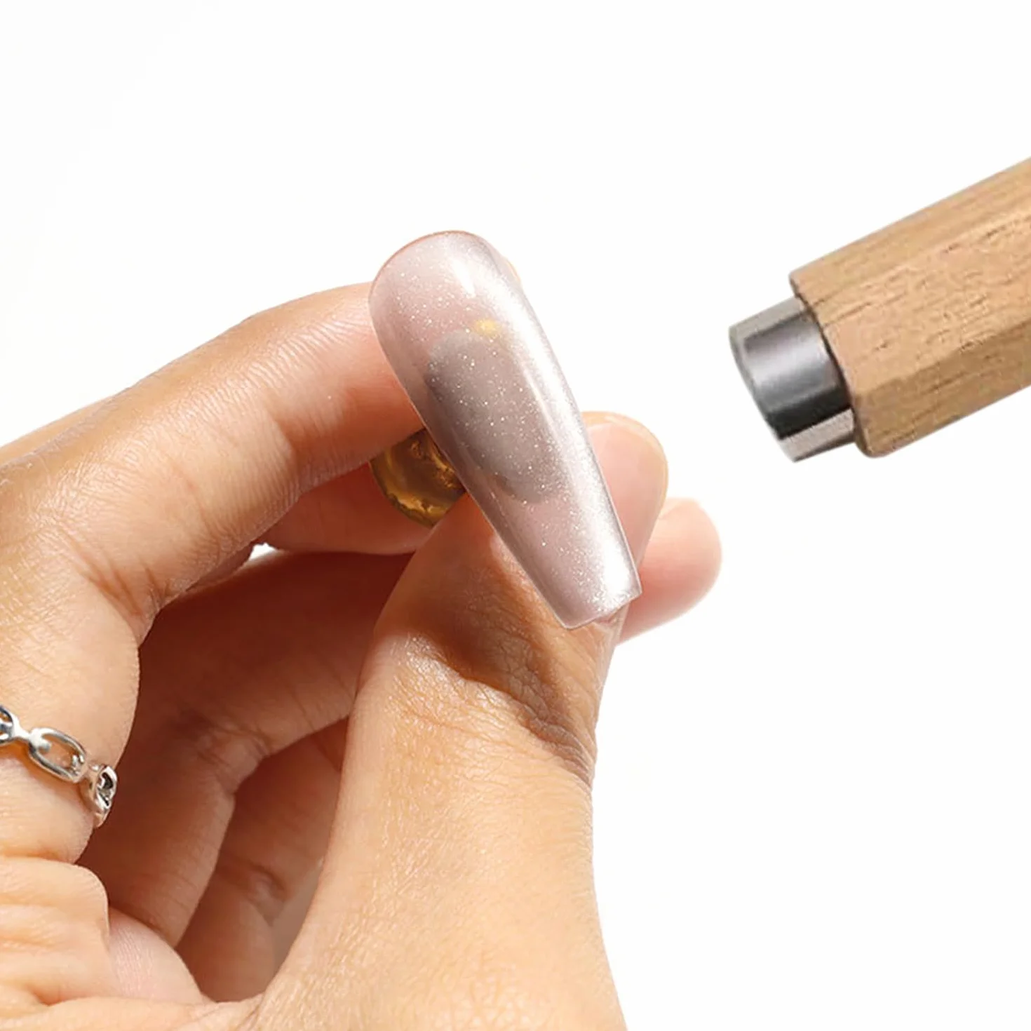 2 szt. Magnesy kocie oko, narzędzia magnetyczne do paznokci, cylindryczne mocne kamienie magnetyczne, odpowiednie do studiów paznokci S i domu DIY Nail Art.