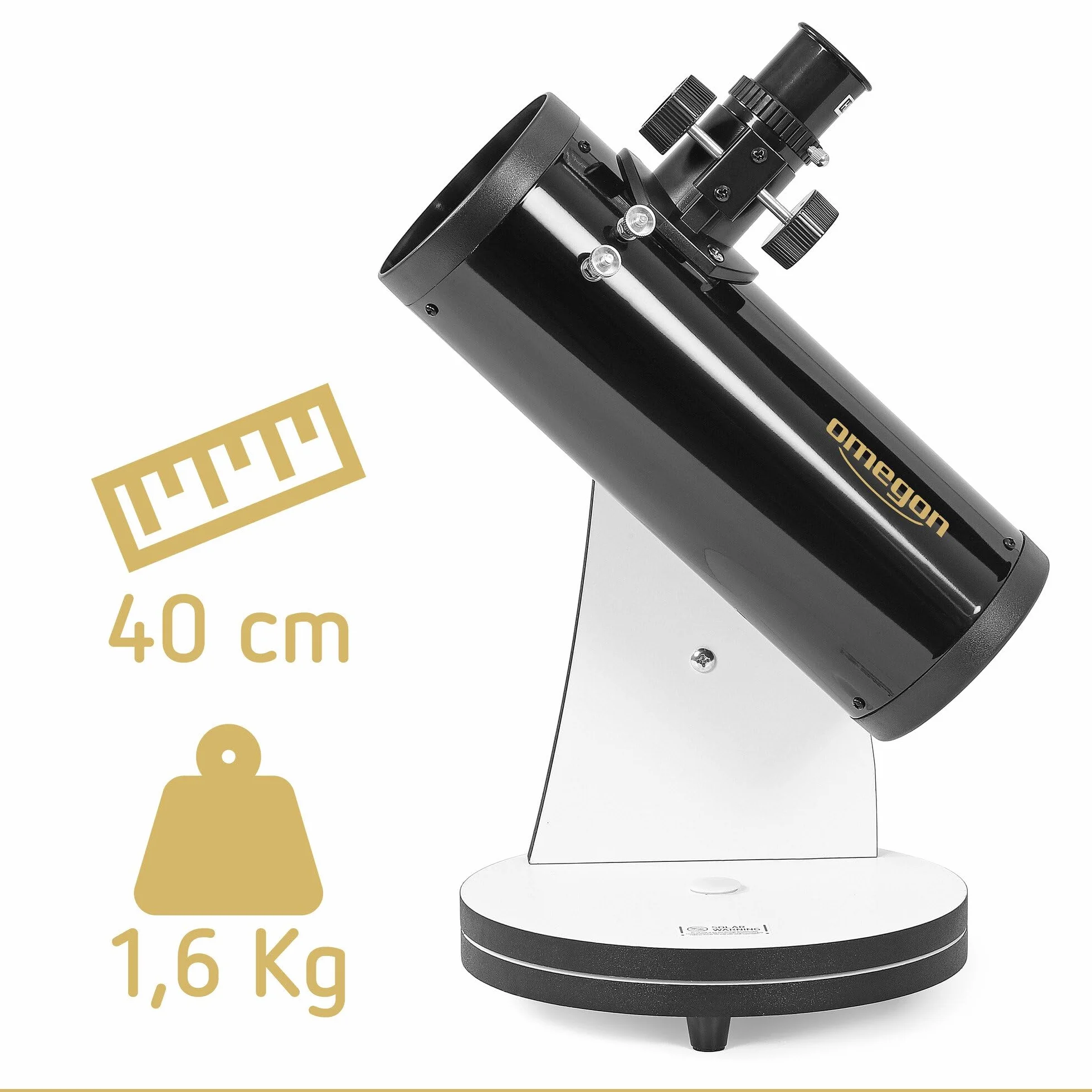 Omegon Teleskop dobsona N 76/300 DOB | Kompaktowy teleskop dobsona na stół | Otwór 76 mm | Powiększenie 75-krotne | Kompletny zestaw z wieloma akcesoriami | Zabawa dla całej rodziny