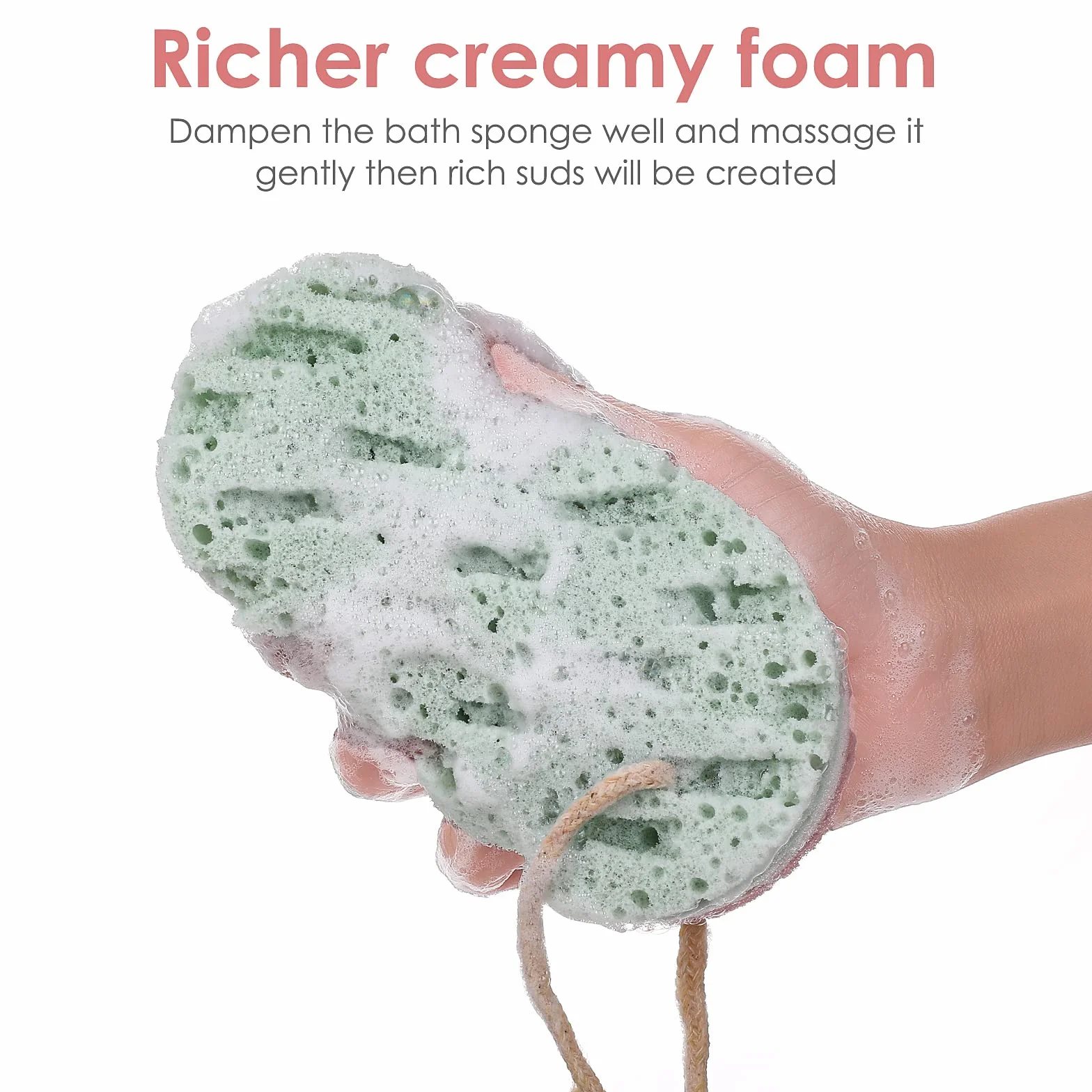 WLLHYF 3 szt. Gąbka do kąpieli dla kobiet gąbka Loofah Peeling do ciała głęboko złuszczająca gąbka prysznicowa do ciała duży rozmiar gąbka do kąpieli akcesoria do kąpieli