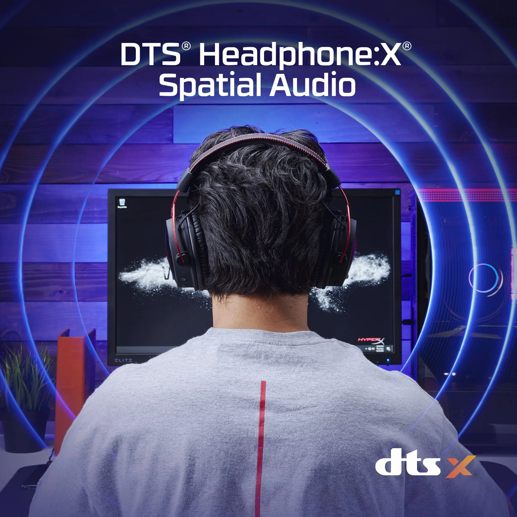 HyperX Cloud Alpha Wireless - zestaw słuchawkowy do gier do komputera, żywotność baterii 300 godzin, słuchawki DTS: X przestrzenne audio, pianka pamięci, redukcja szumów, Czarny/czerwony