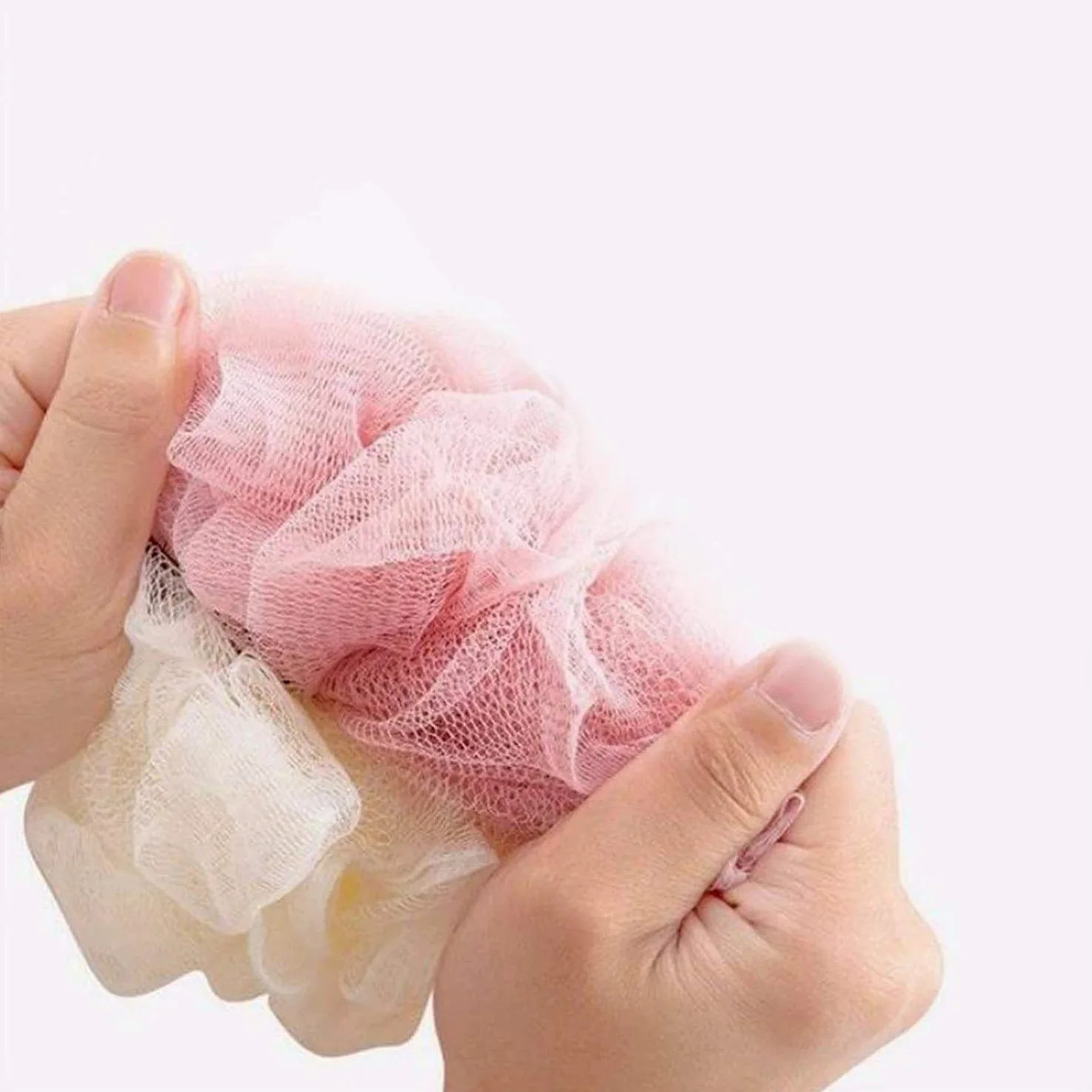 3 szt. Gąbka do kąpieli Złuszczanie ciała Pufa Loofah Gąbka Miękka kąpiel Bardzo gęsta Piłka prysznicowa Zielony Biały Różowy