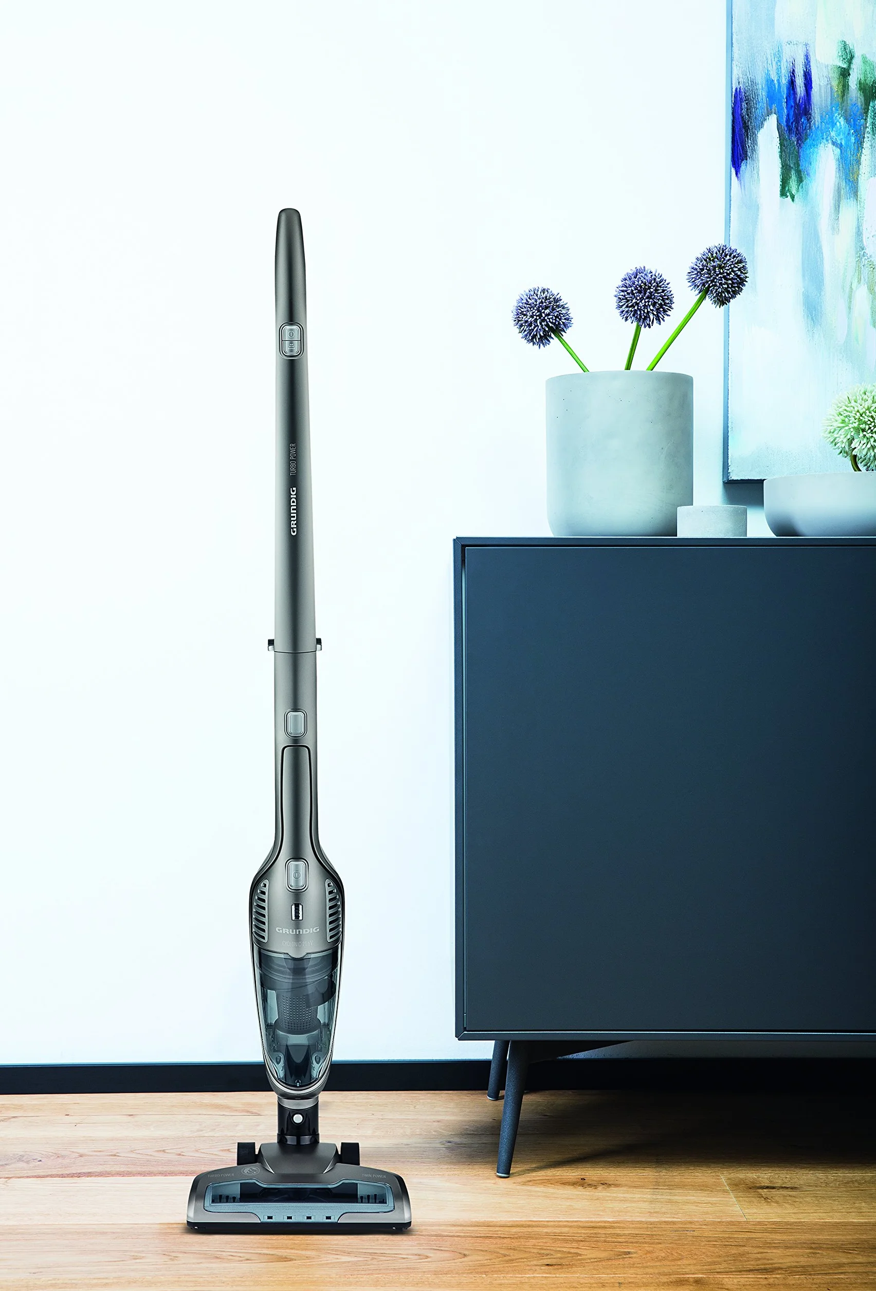 Grundig VCH9832 Odkurzacz Akumulatorowy 2w1, Tworzywo Sztuczne, 115 W, 0,5 L, Szary